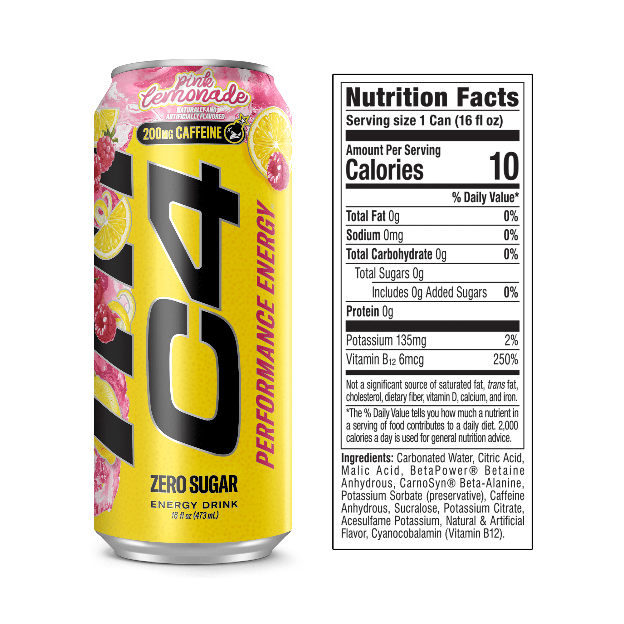 C4 Performance Energy Drink Pink Lemonade 16 fl oz Single Can