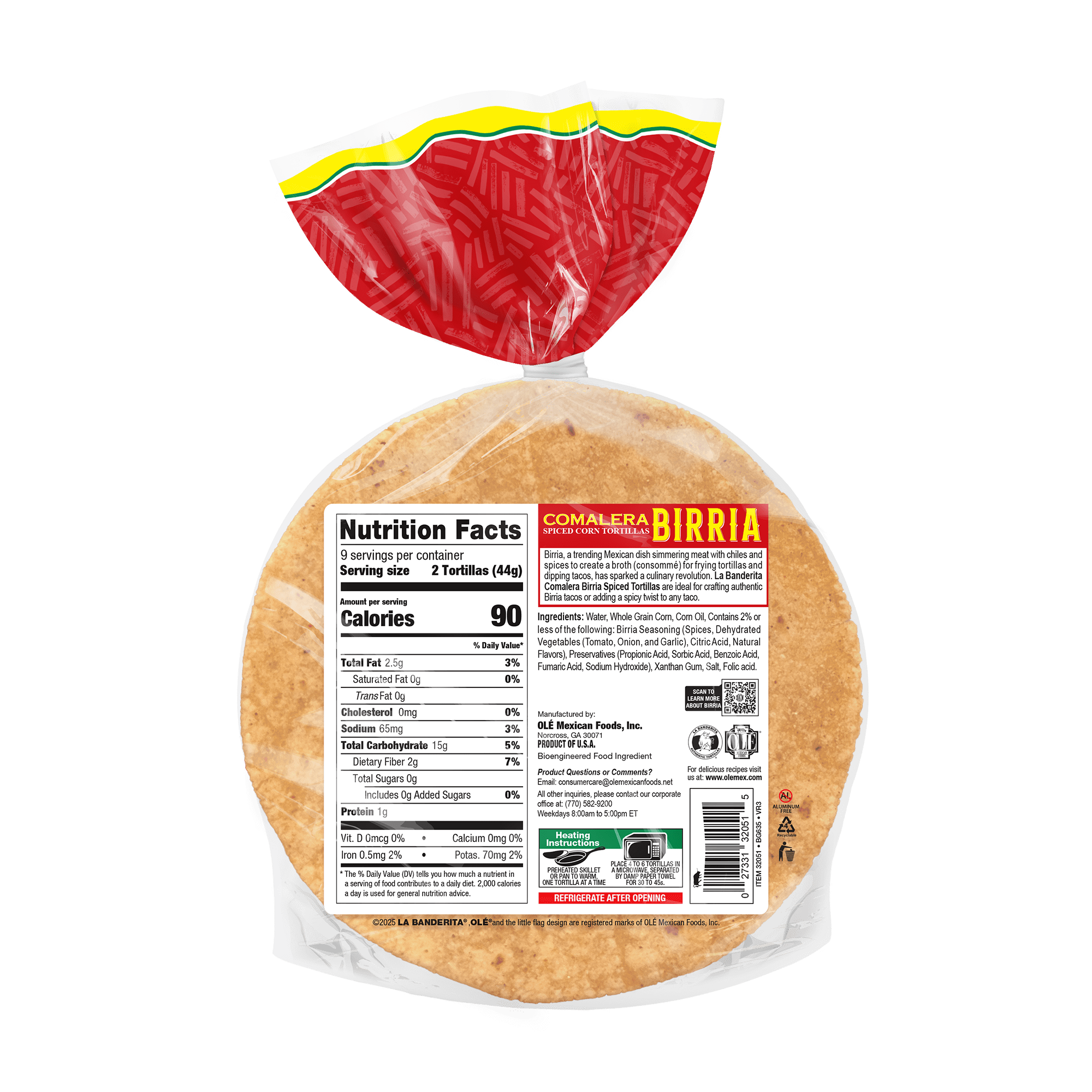 Birria Spiced Corn Tortillas 13.9 Oz 18 Count La Banderita