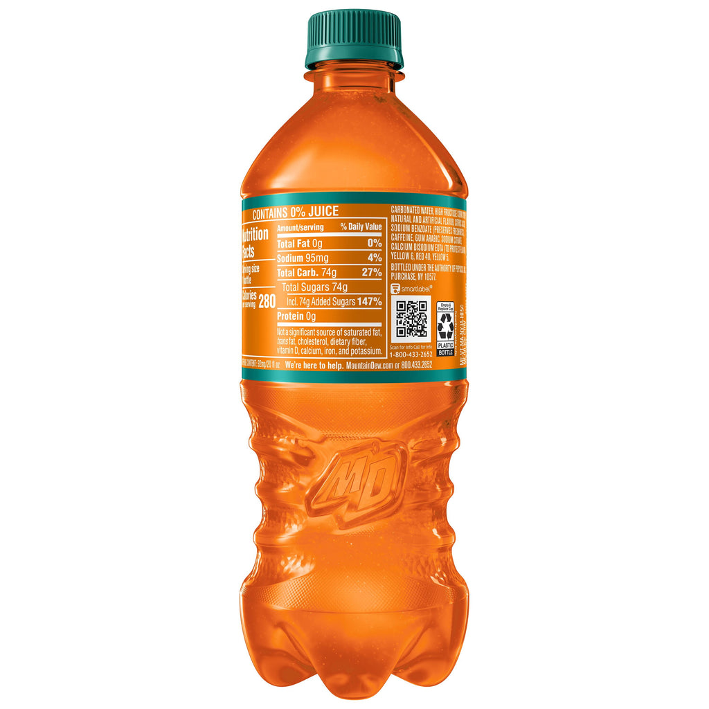 Mountain Dew Baja Blast Cabo Citrus Soda Pop Bottle 20 Fl Oz