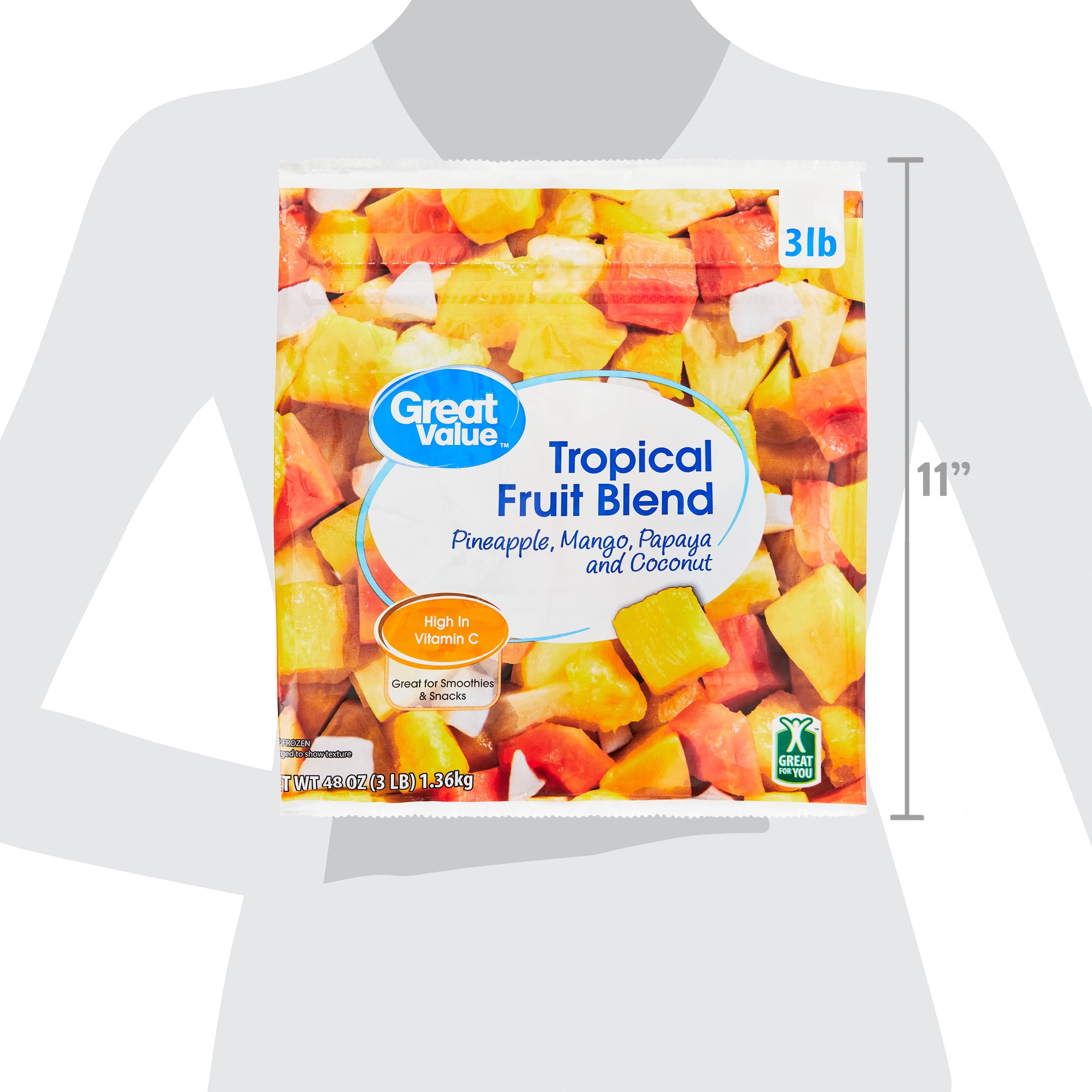 Great Value Tropical Fruit Blend Frozen 48 Oz
