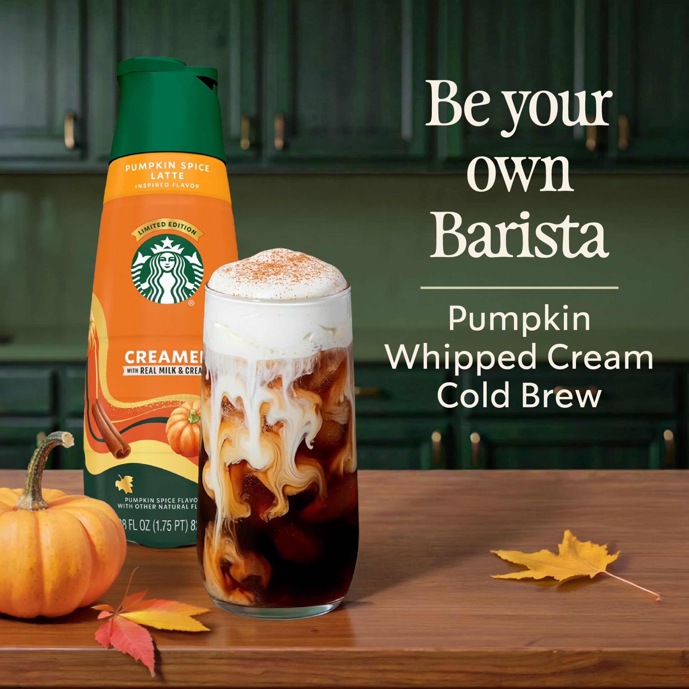 Starbucks Pumpkin Spice Naturally Caffeinated Medium Roast Cold Brew Coffee Concentrate 32 fl oz Bottle