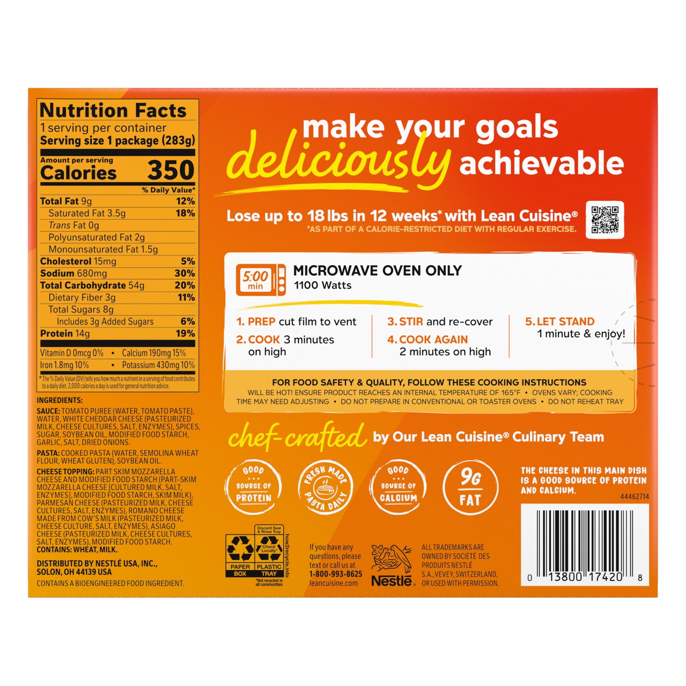 Lean Cuisine Five Cheese Rigatoni Frozen Meal 10 Oz
