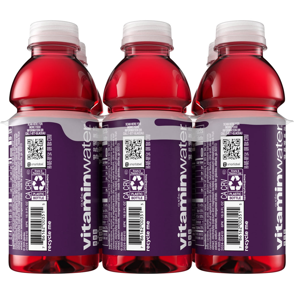 vitaminwater XXX Zero Sugar Acai-Blueberry-Pomegranate Water Beverage 16.9 fl oz Plastic Bottles 6 Pack
