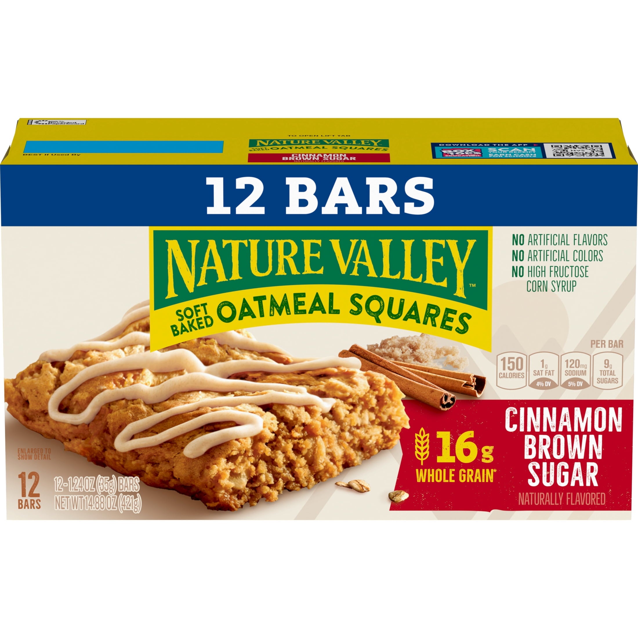 Soft Baked Oatmeal Squares Cinnamon Brown Sugar 14.88 Oz 12 Count Nature Valley