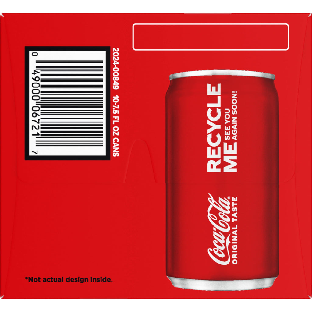 Soda Pop Fridge Pack Mini Cans 7.5 Fl Oz 10 Pack Coca-Cola