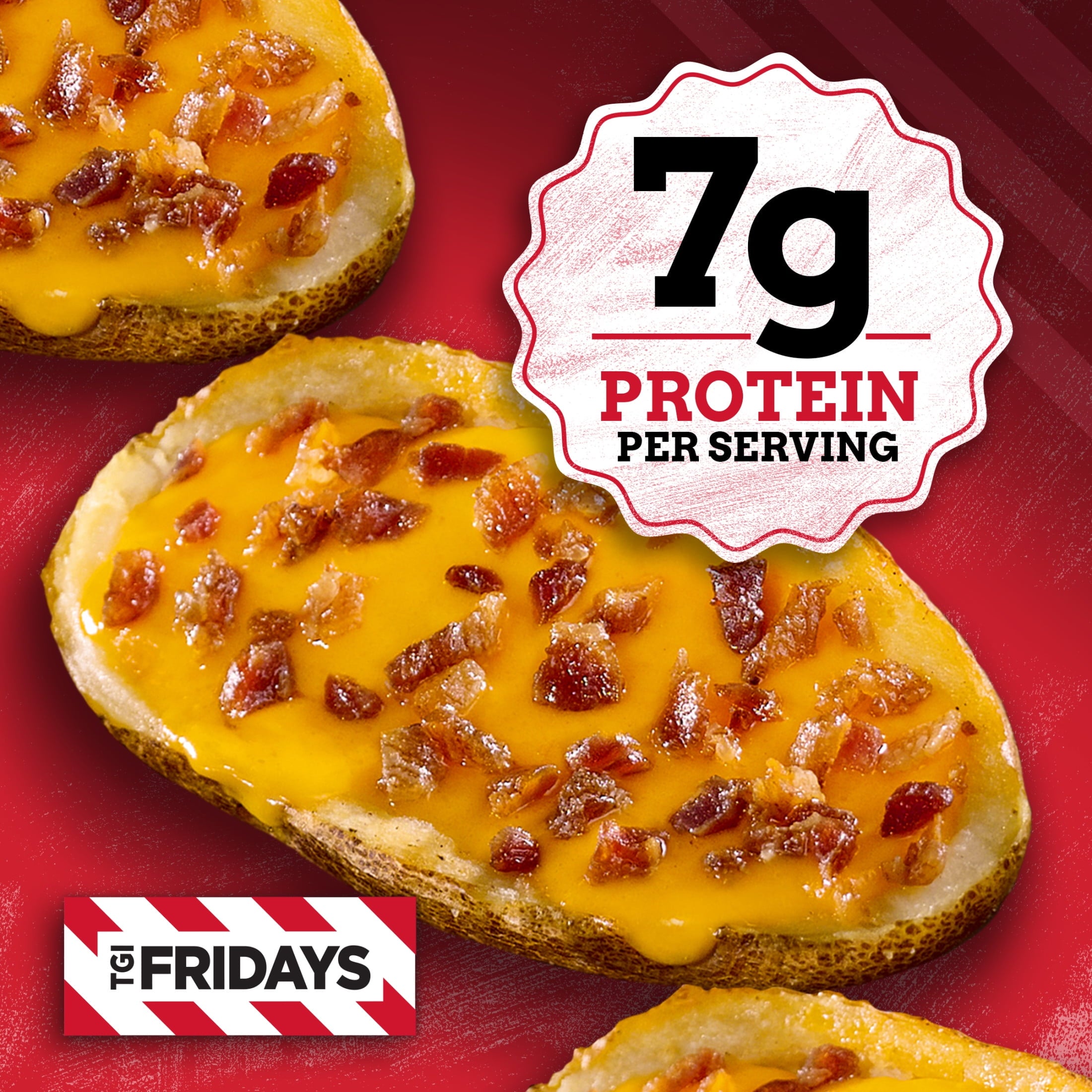 TGI Fridays Loaded Cheddar & Bacon Potato Skins 13.5 Oz Frozen