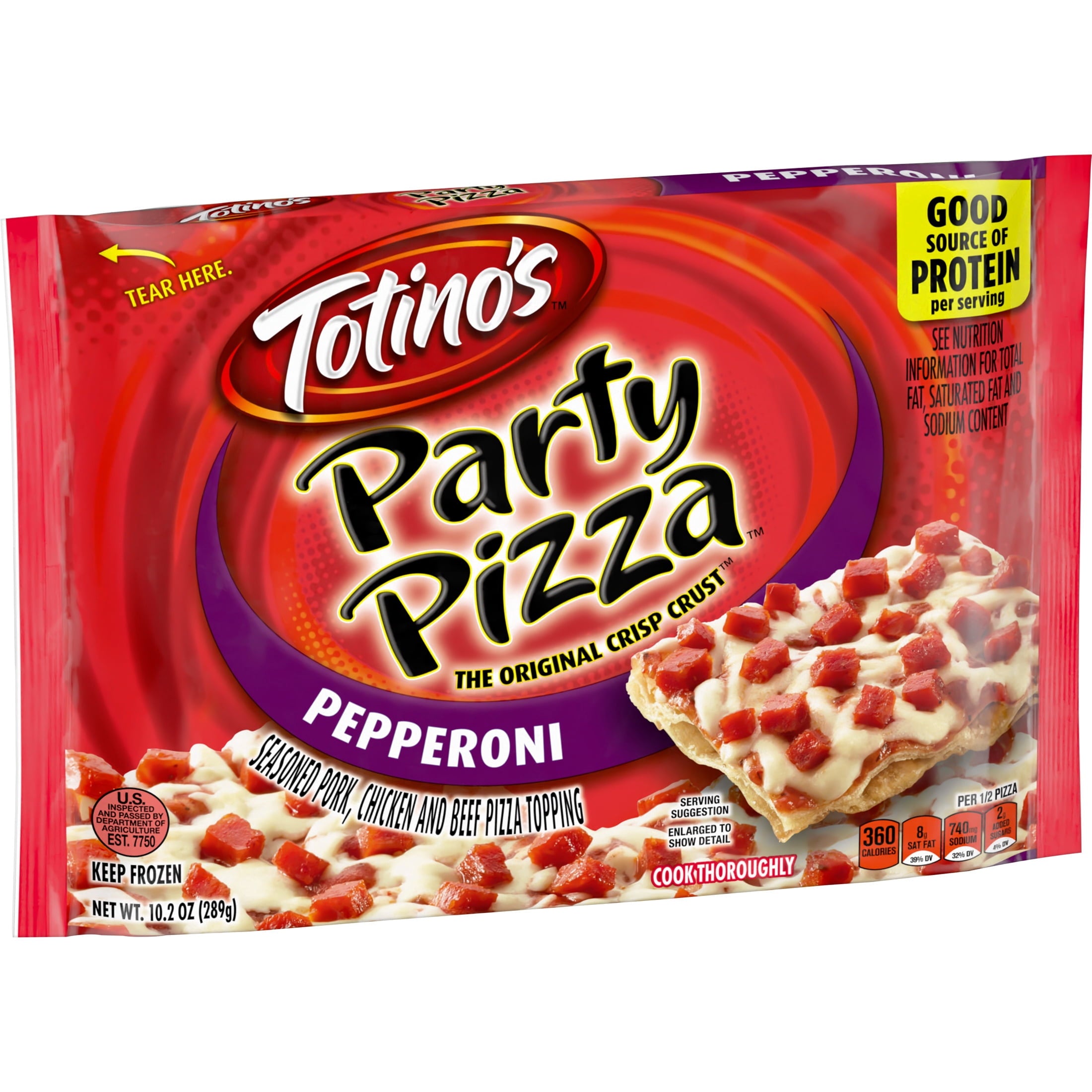 Totino's Pepperoni Thin Crust Party Pizza 10.2 Oz Frozen