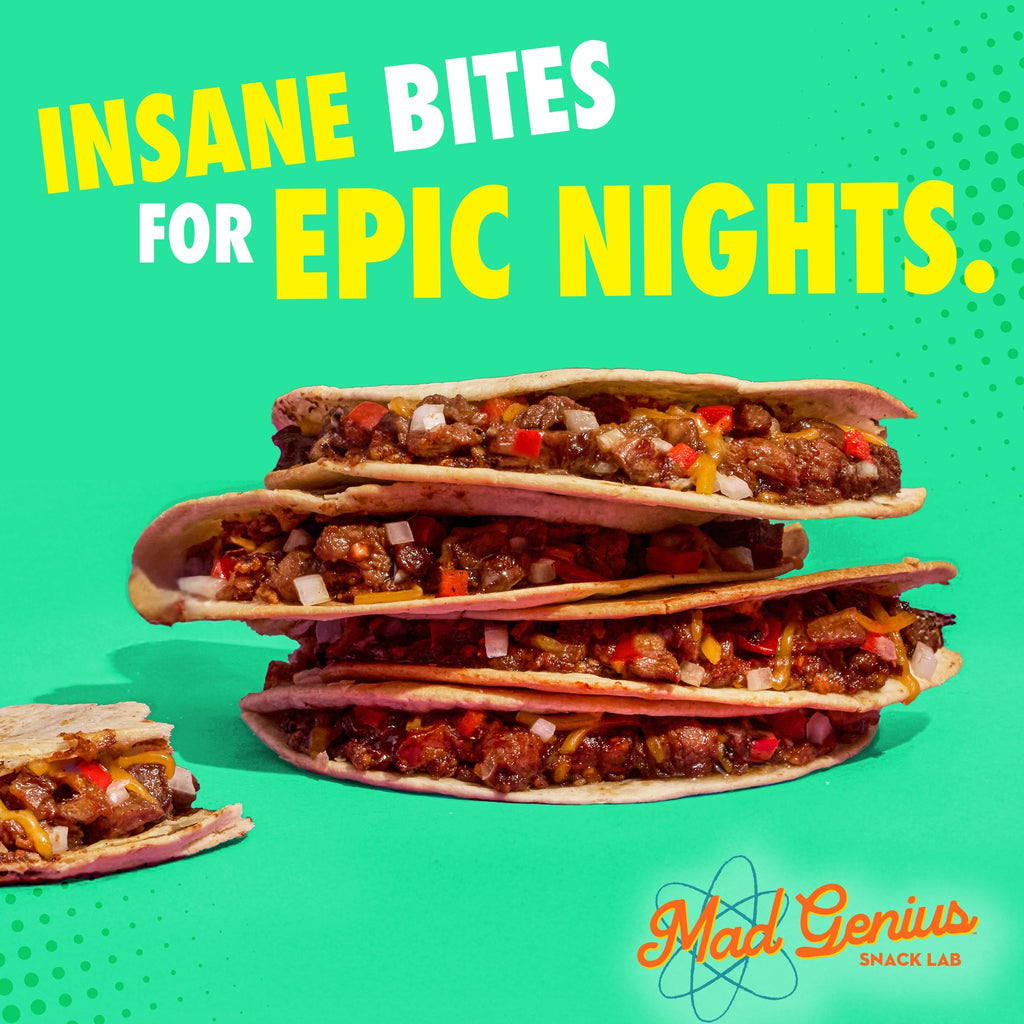 Mad Genius Korean BBQ Quesadillas Beef Cheddar Frozen 14 Oz