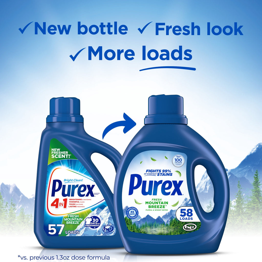 Purex Fresh Mountain Breeze Liquid Laundry Detergent 66 fl oz 58 Loads