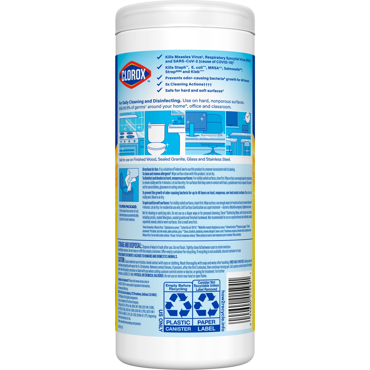 Clorox Disinfecting Cleaning Wipes Bleach Free Crisp Lemon 35 Count