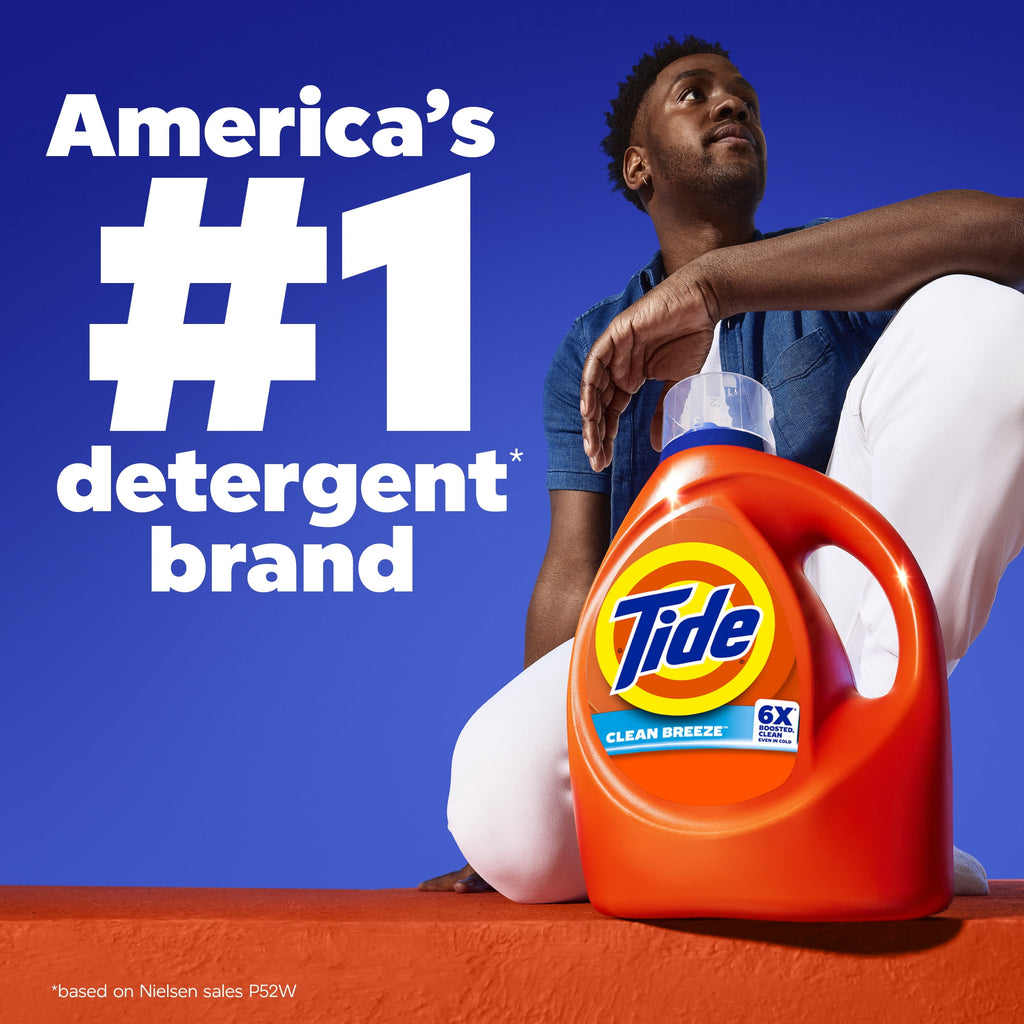 Tide Liquid Laundry Detergent Clean Breeze Scent 125 fl oz 100 Loads