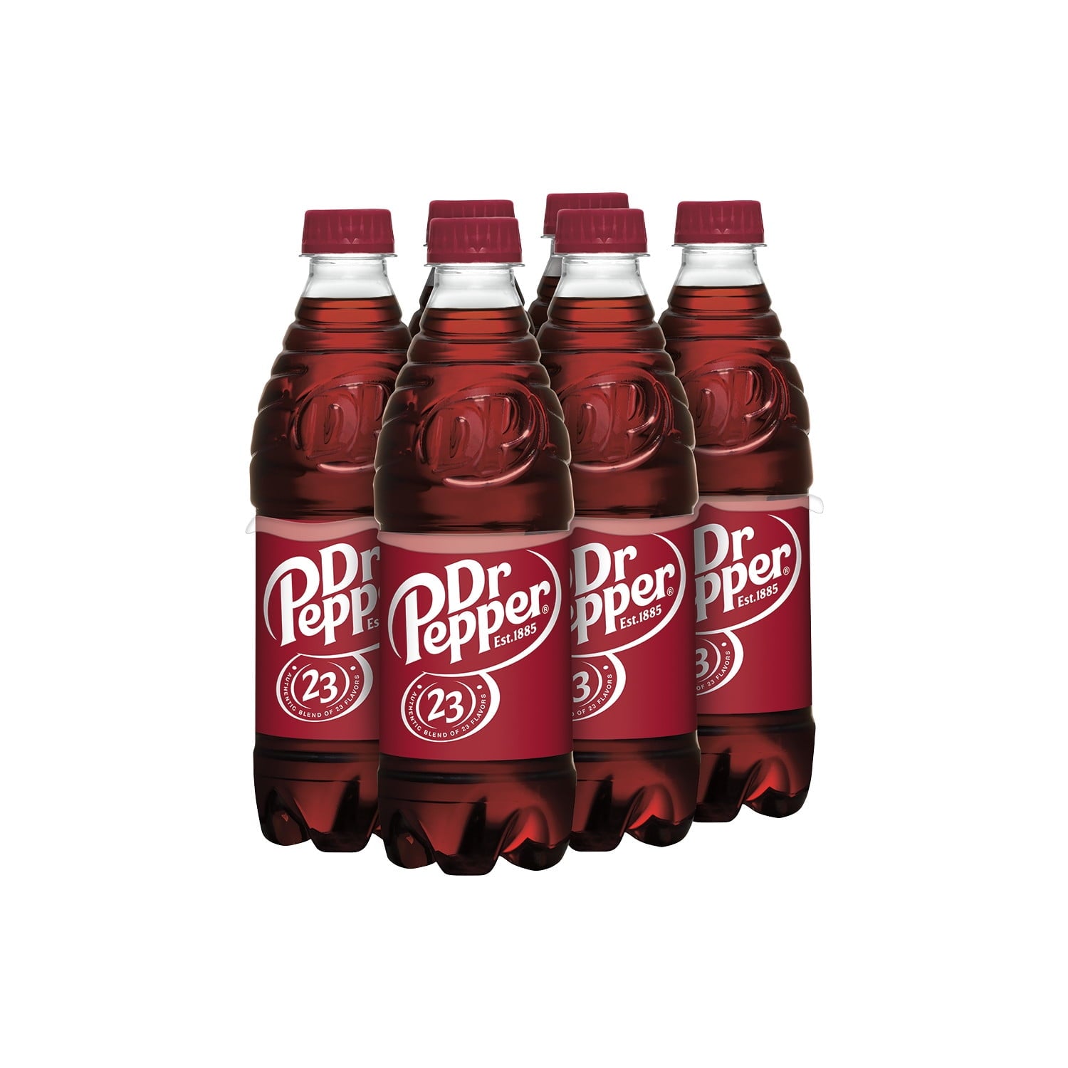 Dr Pepper Soda Pop Bottles 16.9 Fl Oz 6 Pack