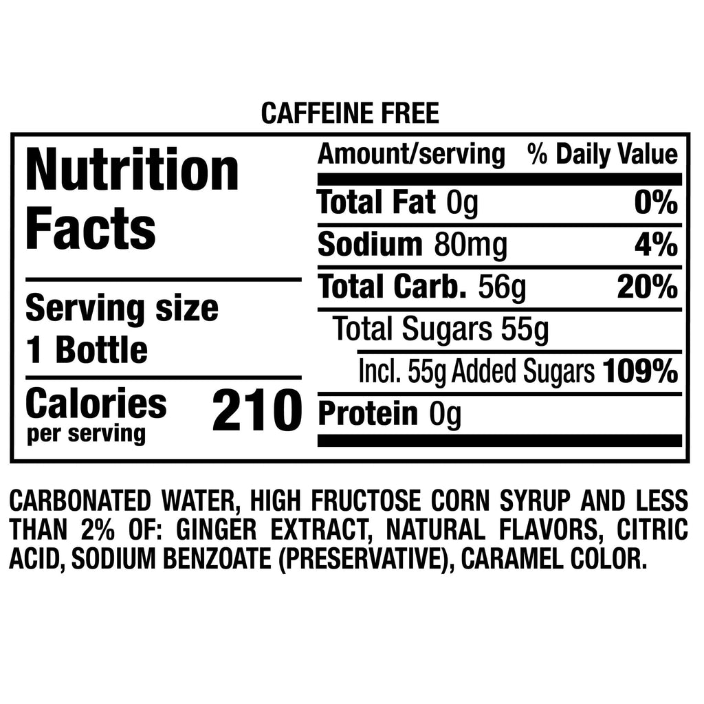Canada Dry Caffeine Free Ginger Ale Soda Pop Bottle 20 Fl Oz