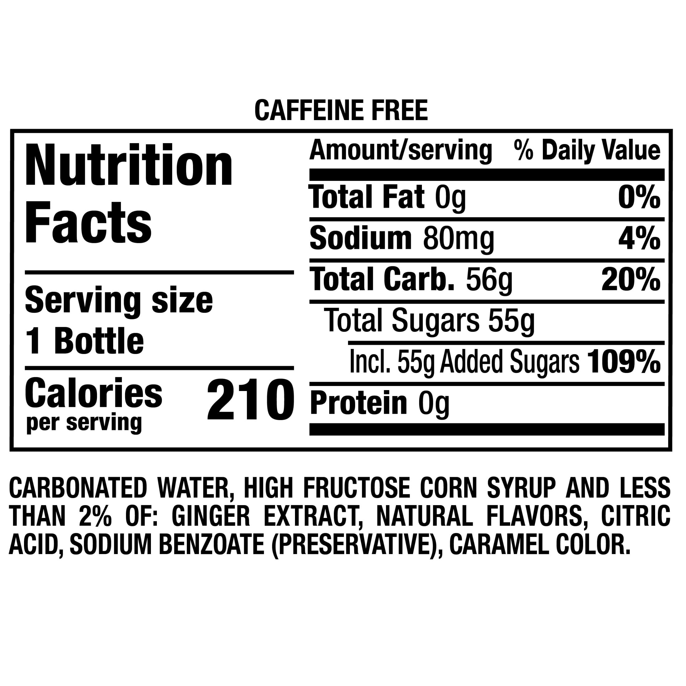 Canada Dry Caffeine Free Ginger Ale Soda Pop Bottle 20 Fl Oz
