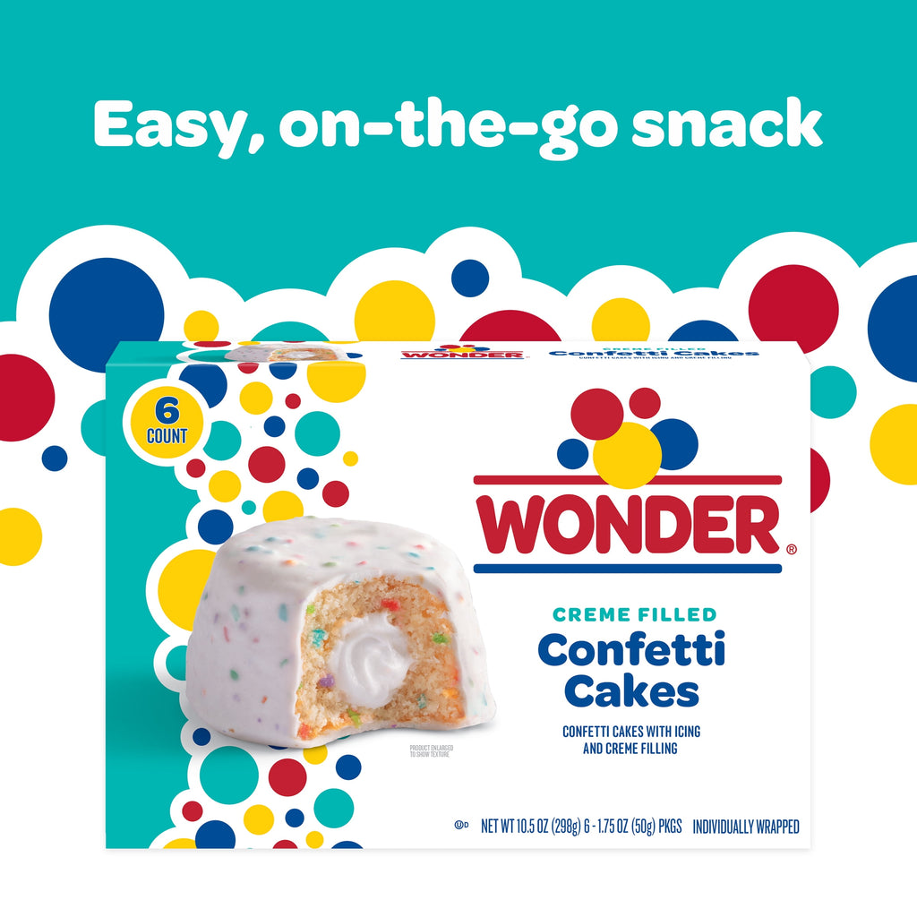Crème Filled Confetti Cakes 10.5 Oz 6 Count Wonder