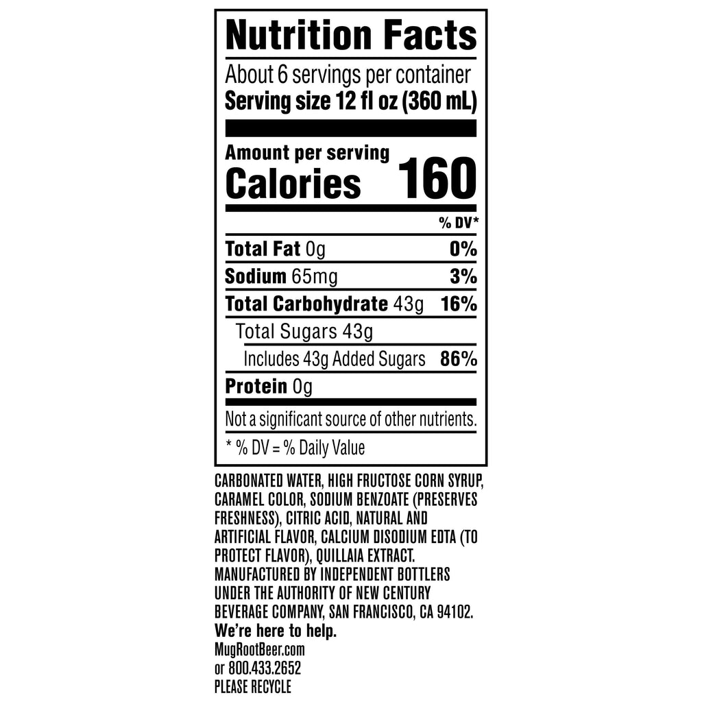 Mug Root Beer Caffeine Free Soda Pop Bottle 2 L