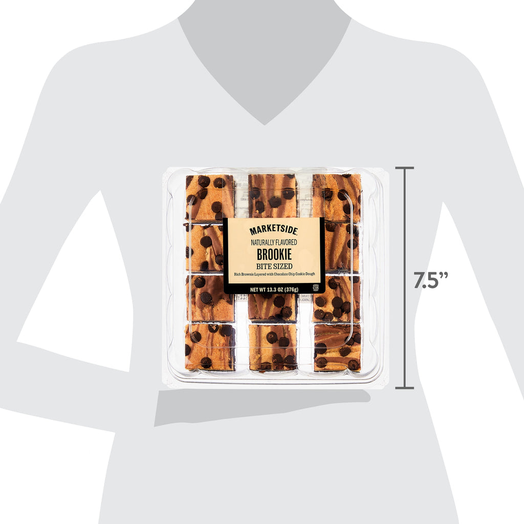 Bite Sized Brookie Chocolate Brownie Squares 13.3 Oz 12 Count Marketside
