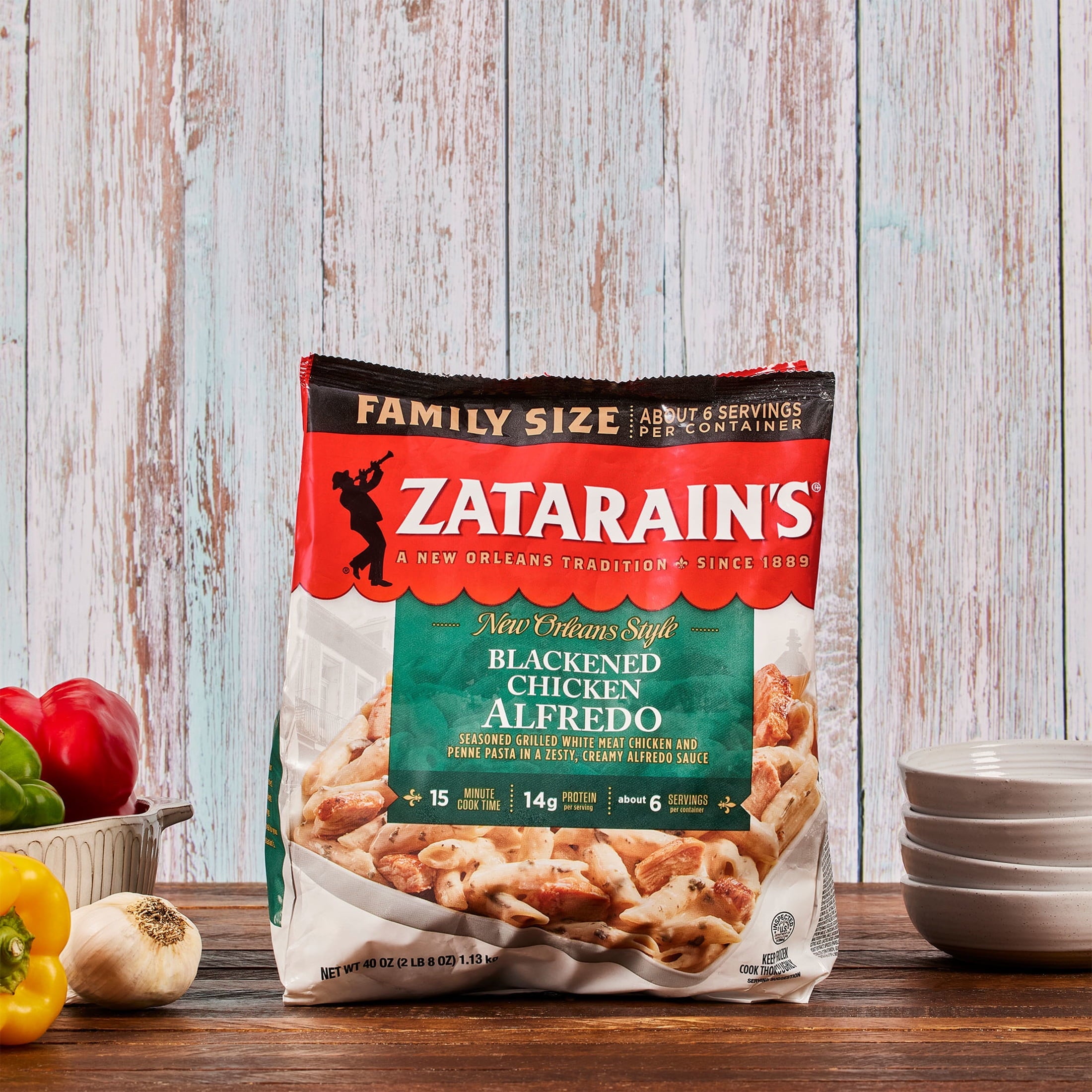 Zatarain's Family Size Frozen Blackened Chicken Alfredo 40 Oz