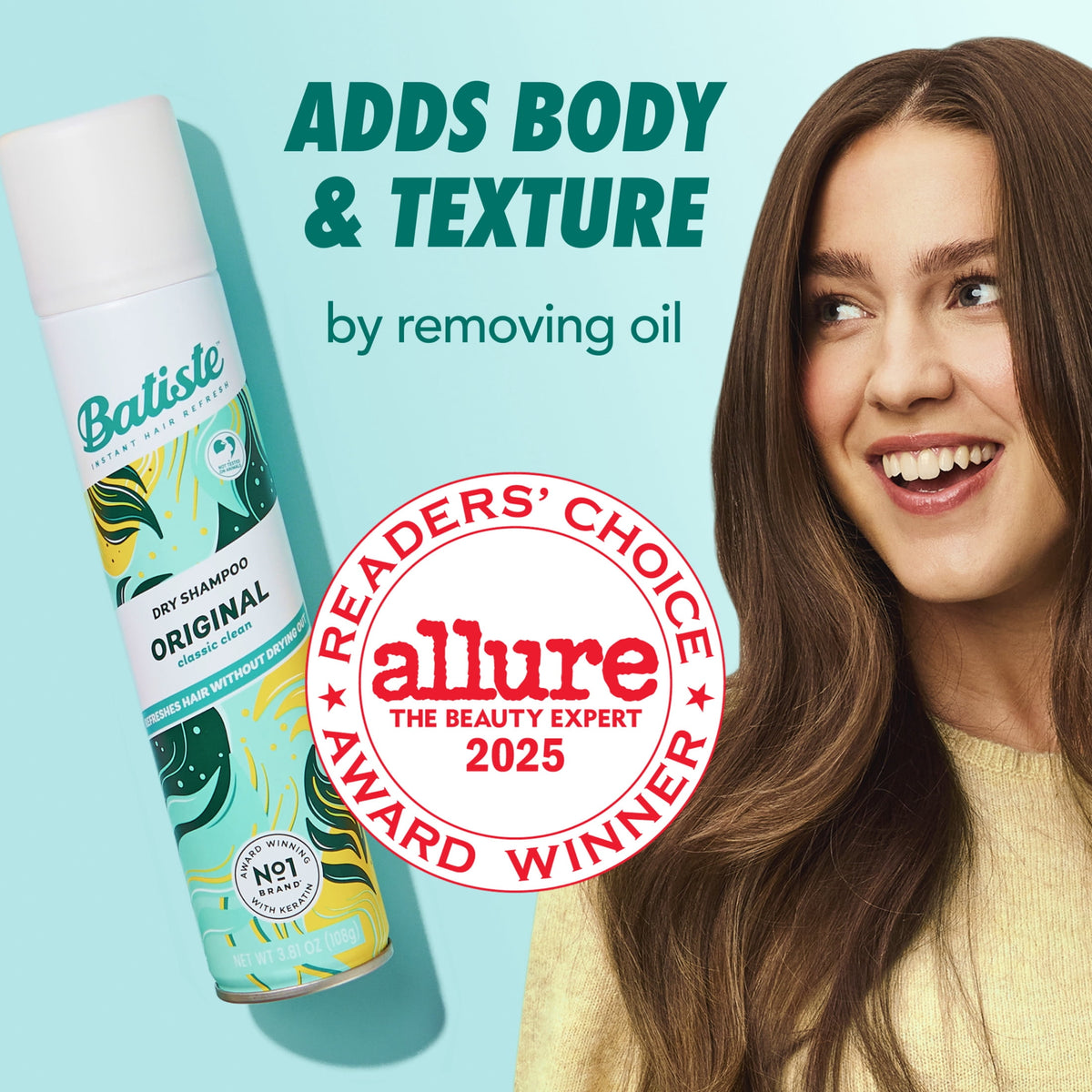Batiste Original Dry Shampoo Oil Control Classic Clean Scent 7.62 oz