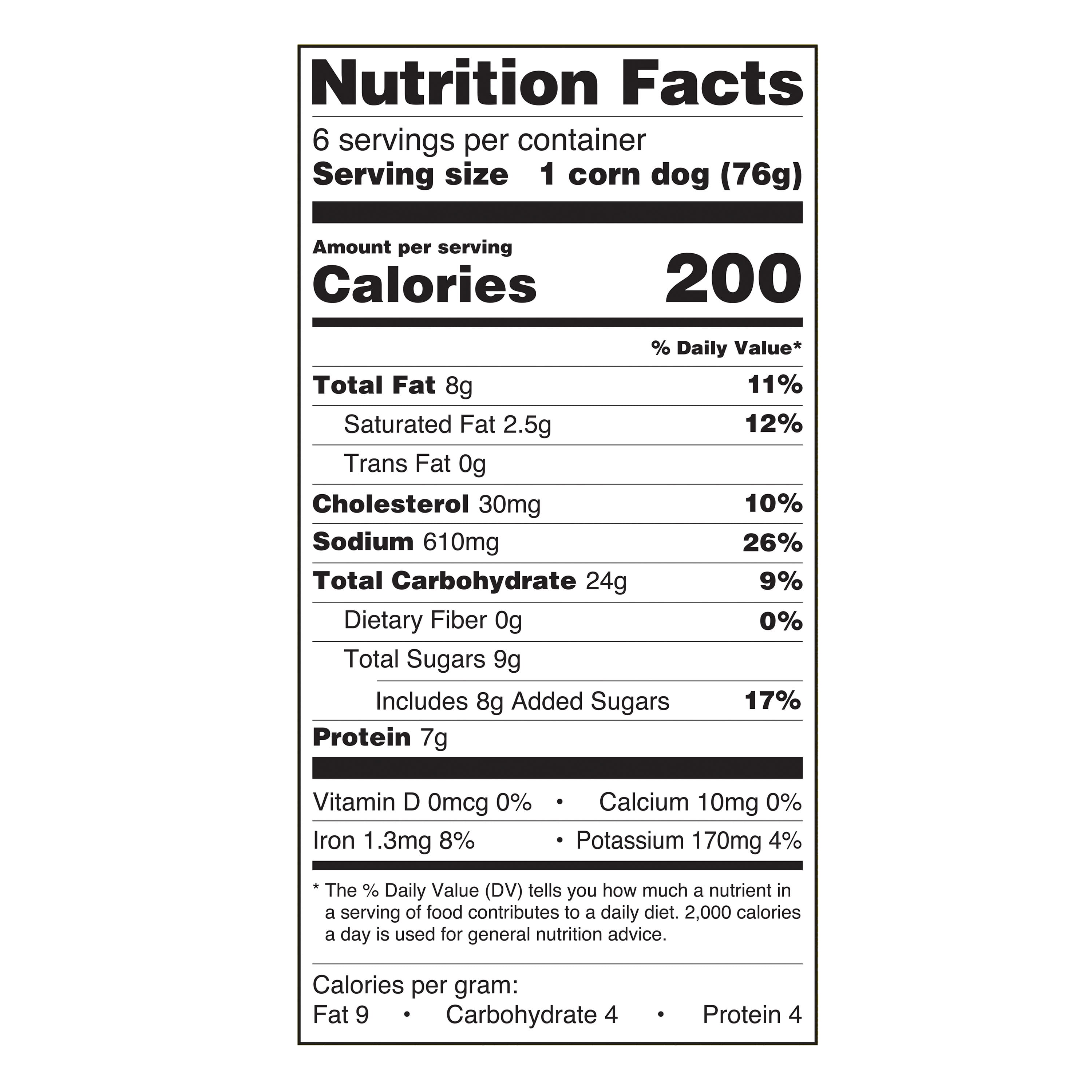 Great Value Classic Corn Dogs Frozen 16 Oz 6 Count