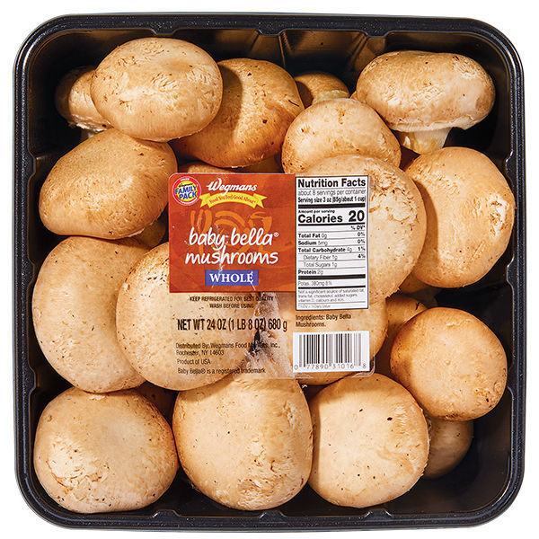 Wegmans Whole Baby Bella Mushrooms Family Pack 16 Oz