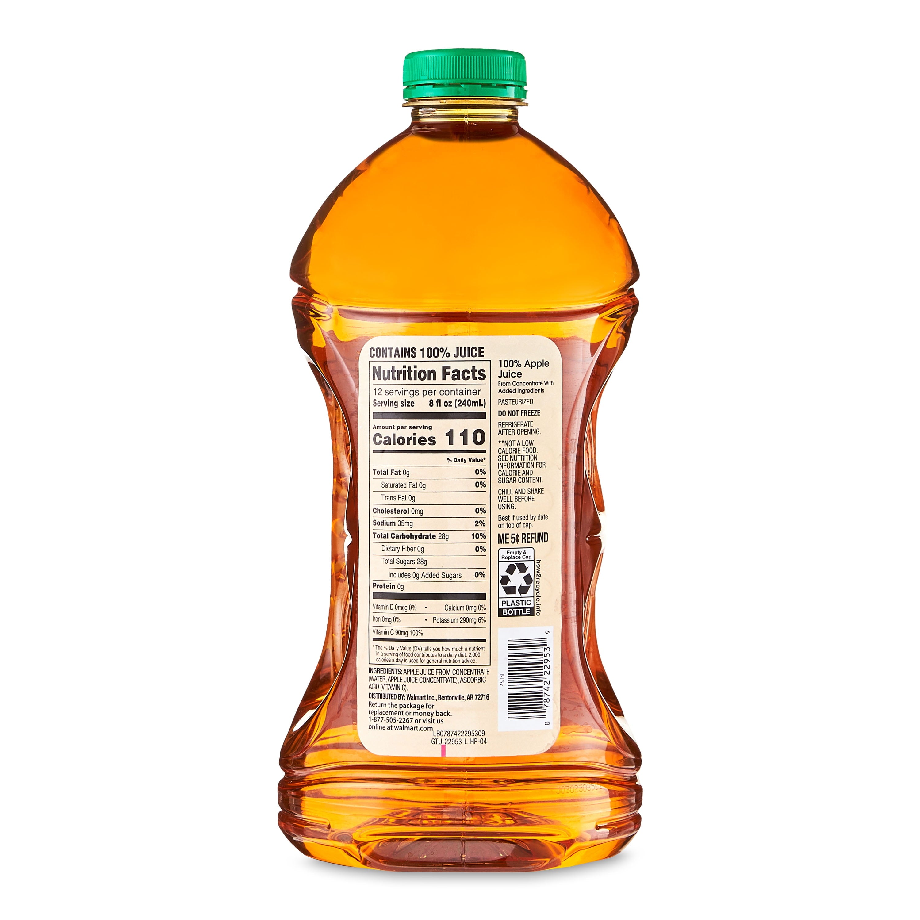 Great Value 100% Apple Juice Pulp-Free 96 fl oz