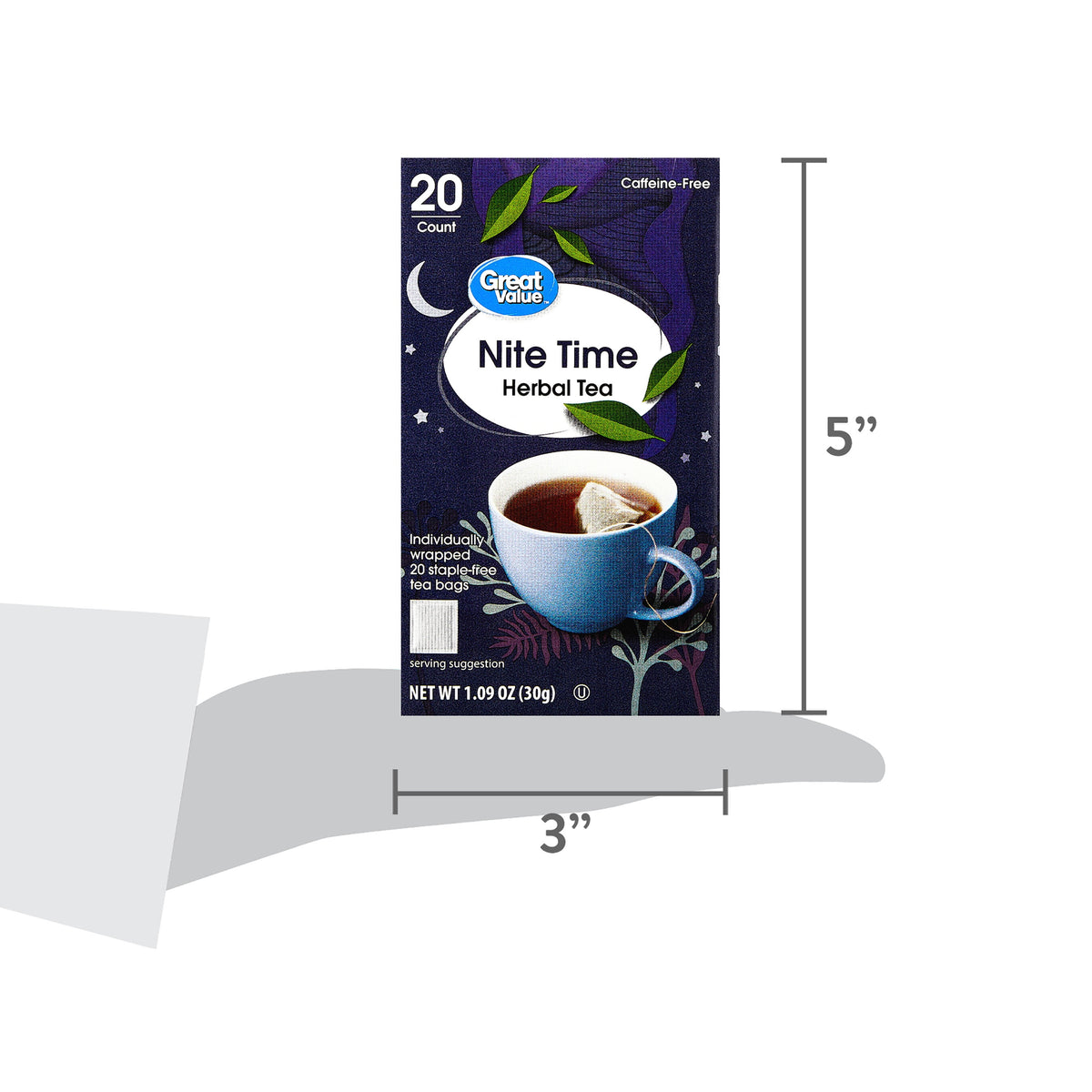 Great Value Nite Time Caffeine-Free Herbal Tea Bags 1.09 oz 20 Count