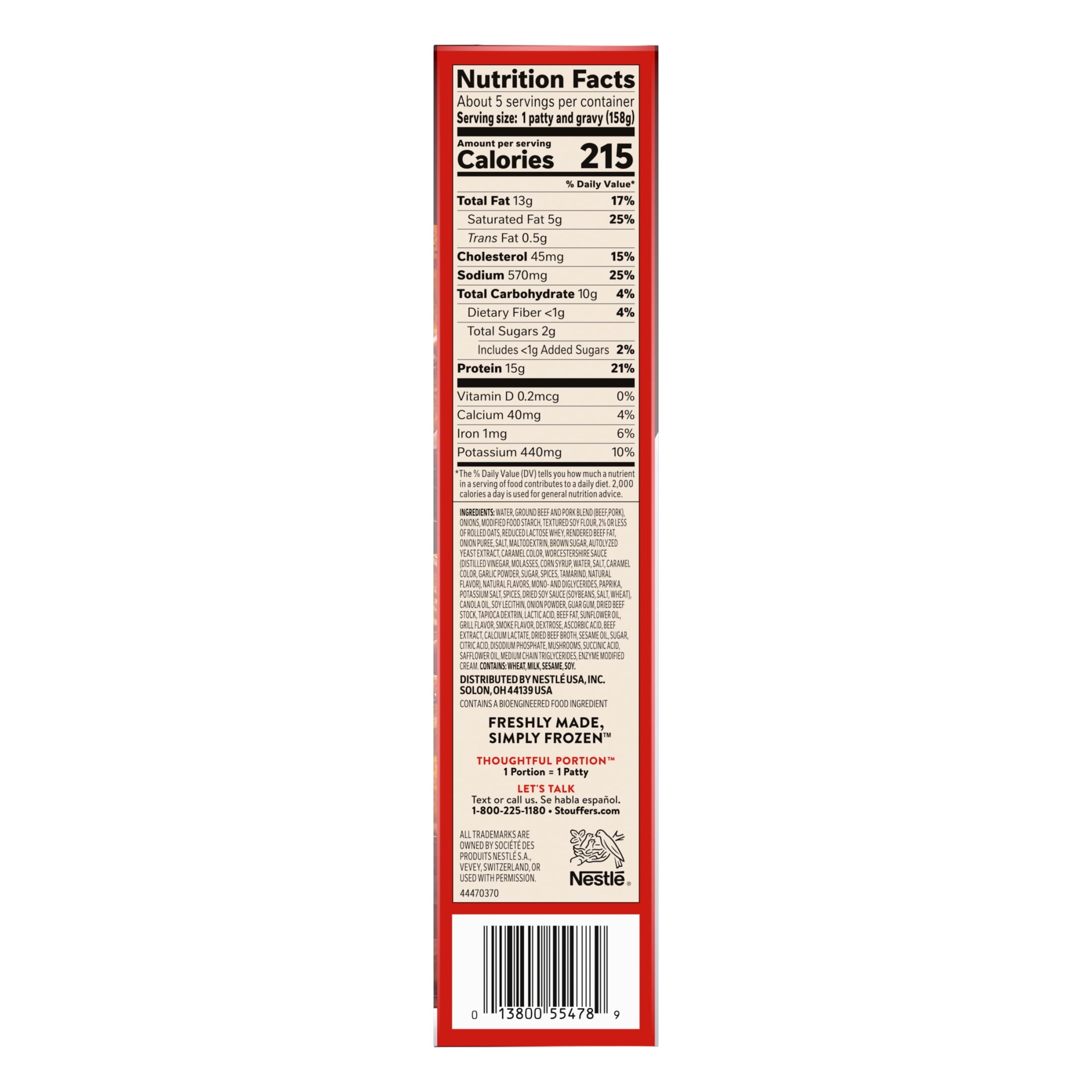 Stouffer's Salisbury Steak Family Size Frozen Dinner 28 Oz