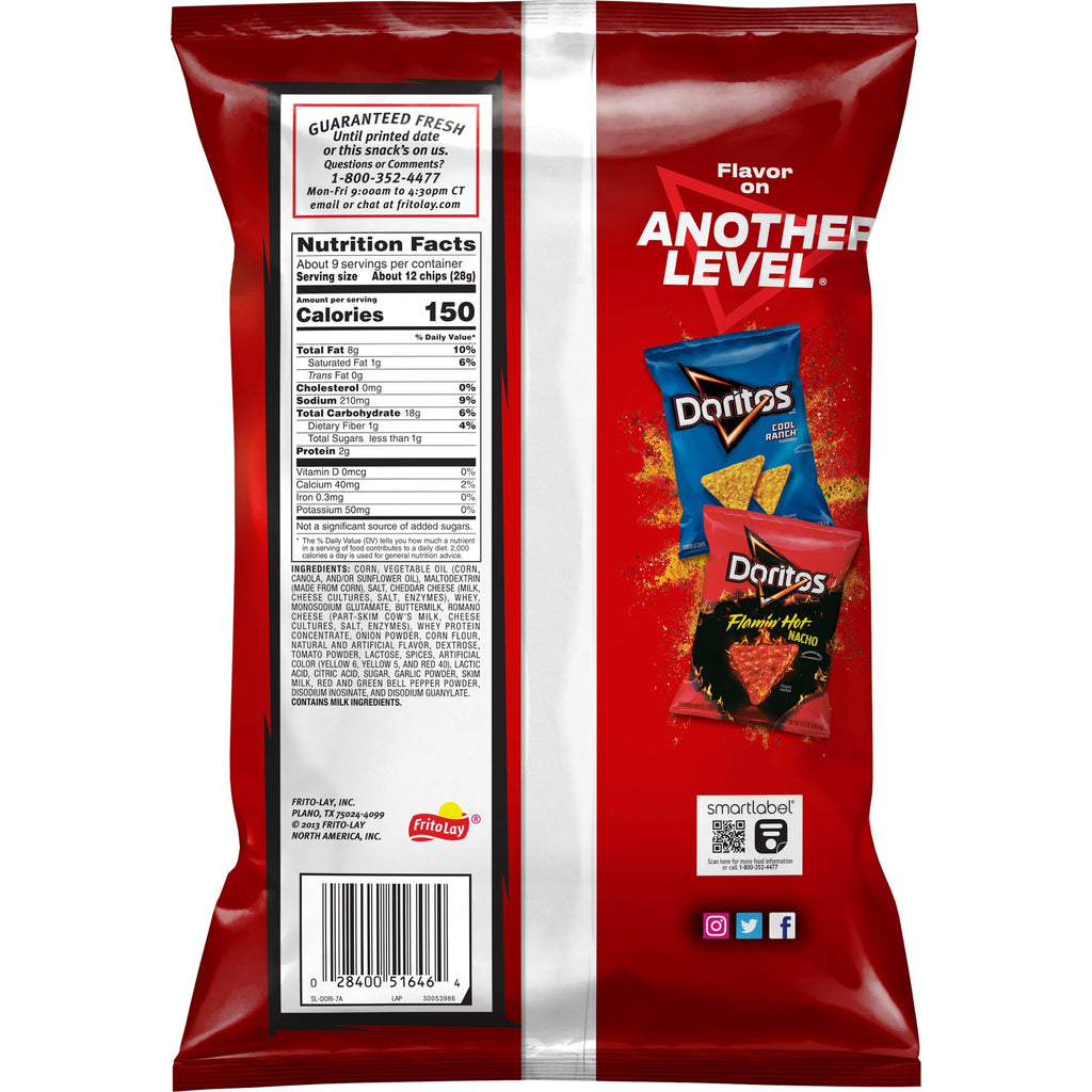 Nacho Cheese Flavored Tortilla Chips 9.25 Oz 1 Count Doritos
