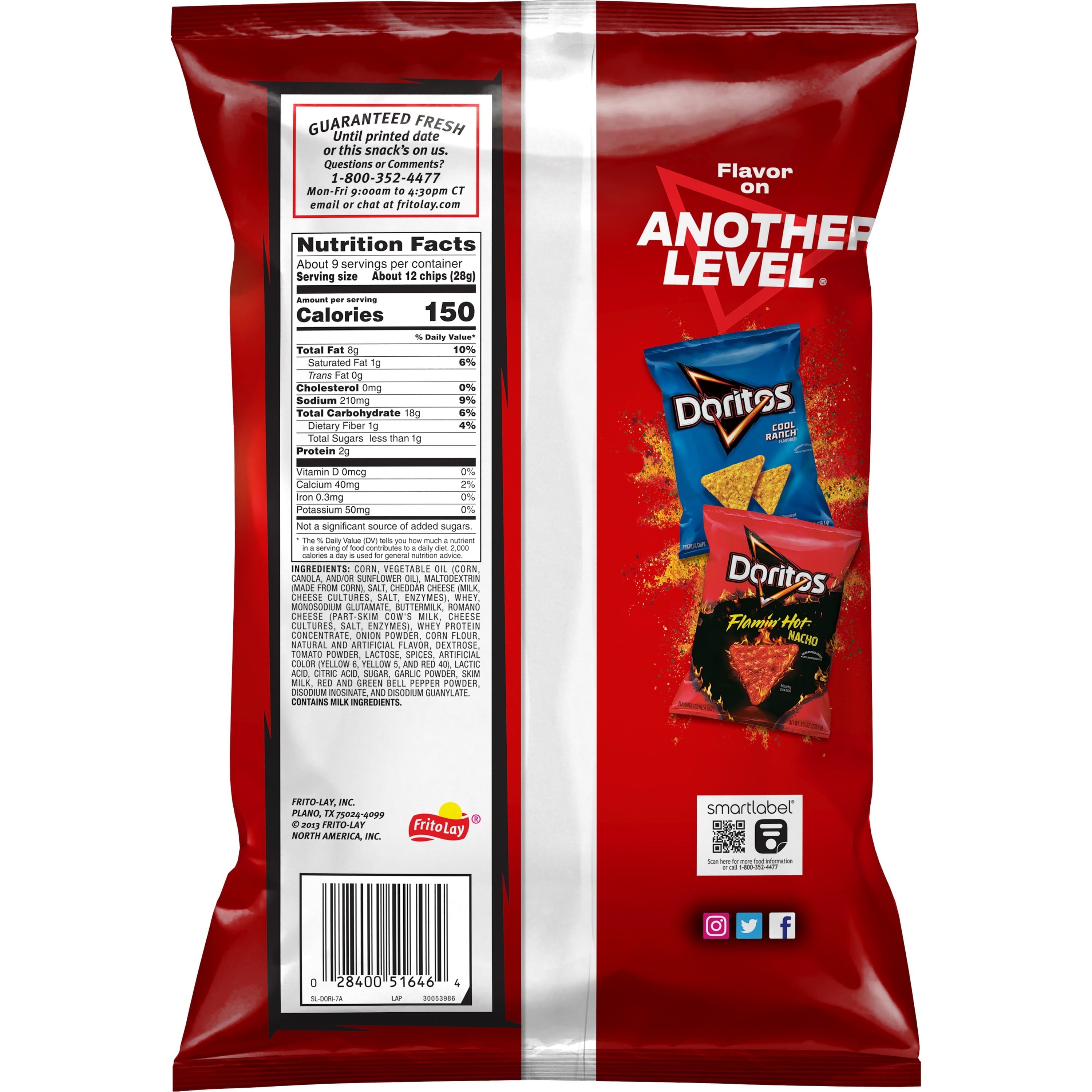 Nacho Cheese Flavored Tortilla Chips 9.25 Oz 1 Count Doritos