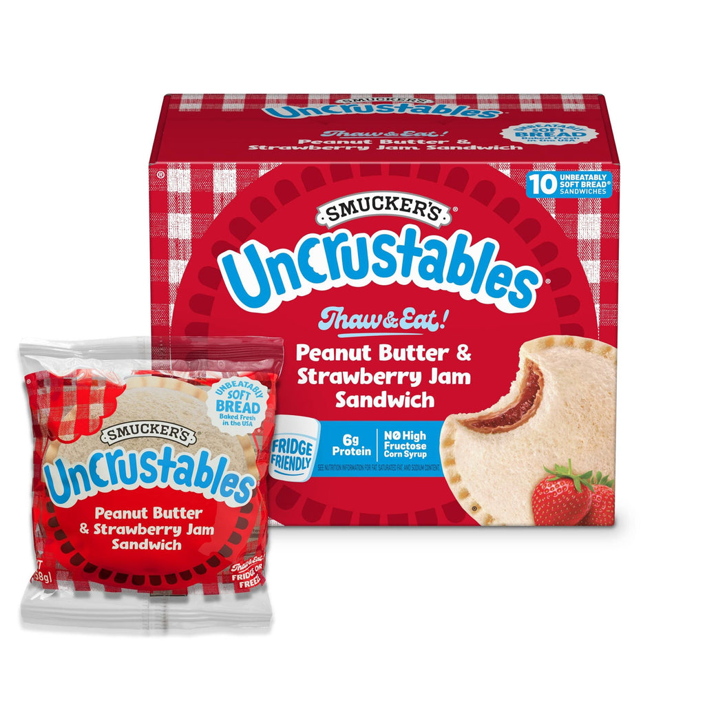 Smucker's Uncrustables Peanut Butter & Strawberry Jam Sandwiches Frozen 20 Oz 10 Count