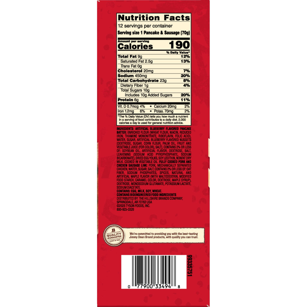 Jimmy Dean Blueberry Pancakes & Sausage On A Stick Frozen 30 Oz 12 Count