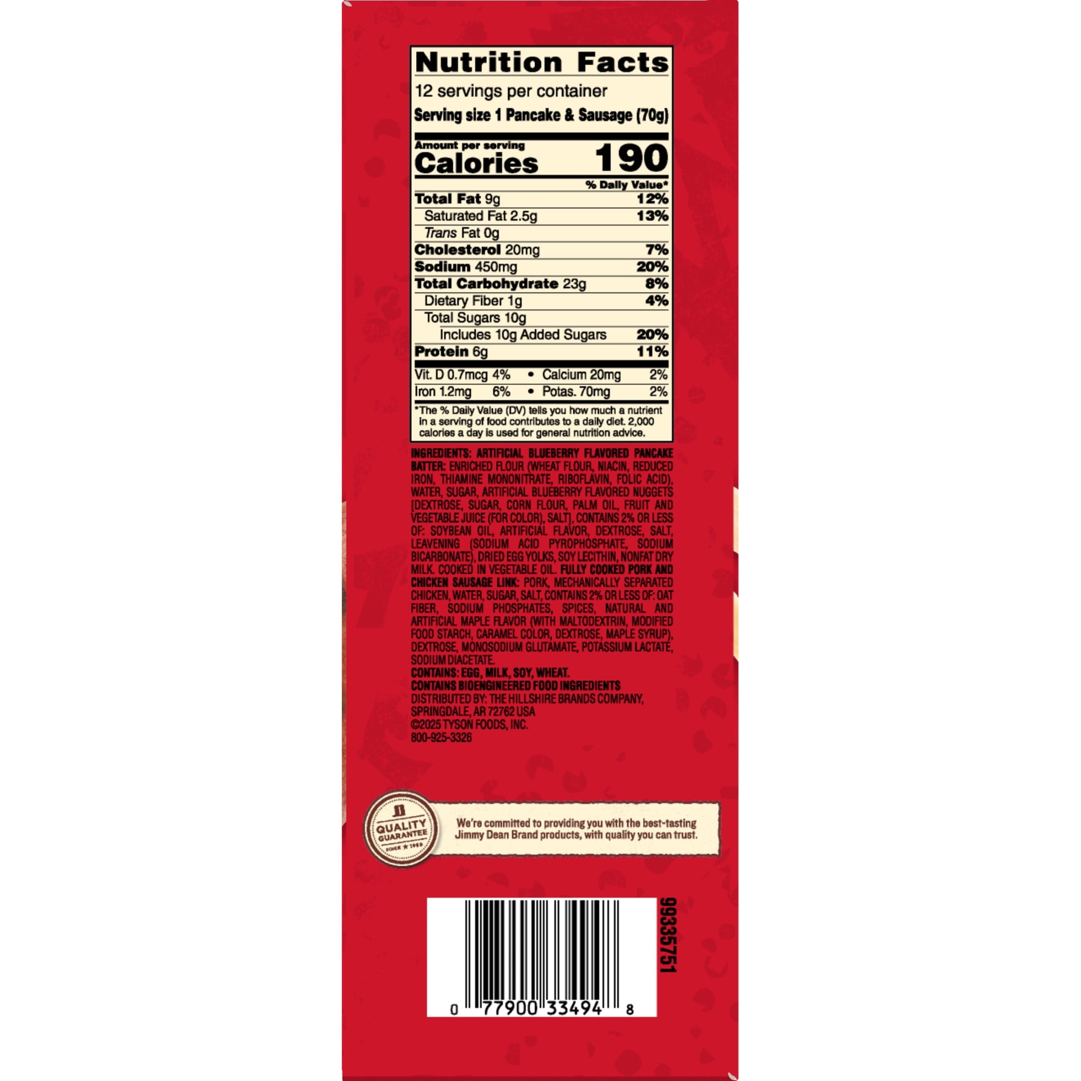 Jimmy Dean Blueberry Pancakes & Sausage On A Stick Frozen 30 Oz 12 Count