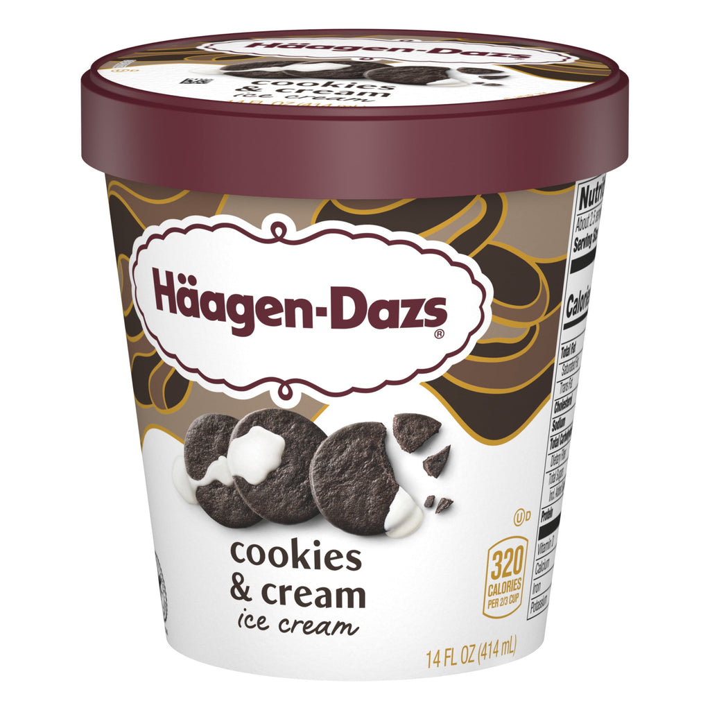 Häagen-Dazs Cookies & Cream Ice Cream 14 Oz Tub