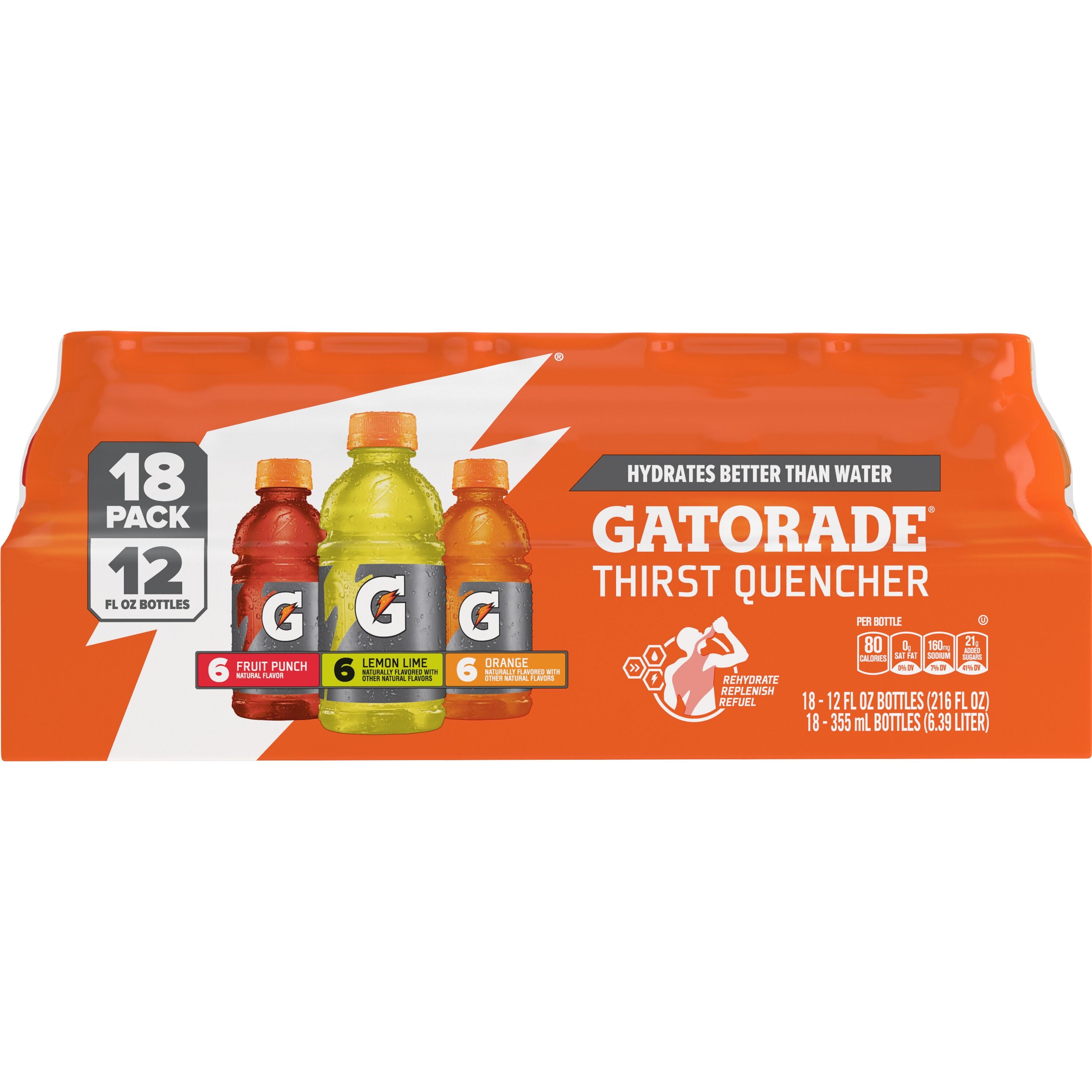 Gatorade Sports Drink Variety Pack Lemon Lime Fruit Punch Orange 12 fl oz 18 Count