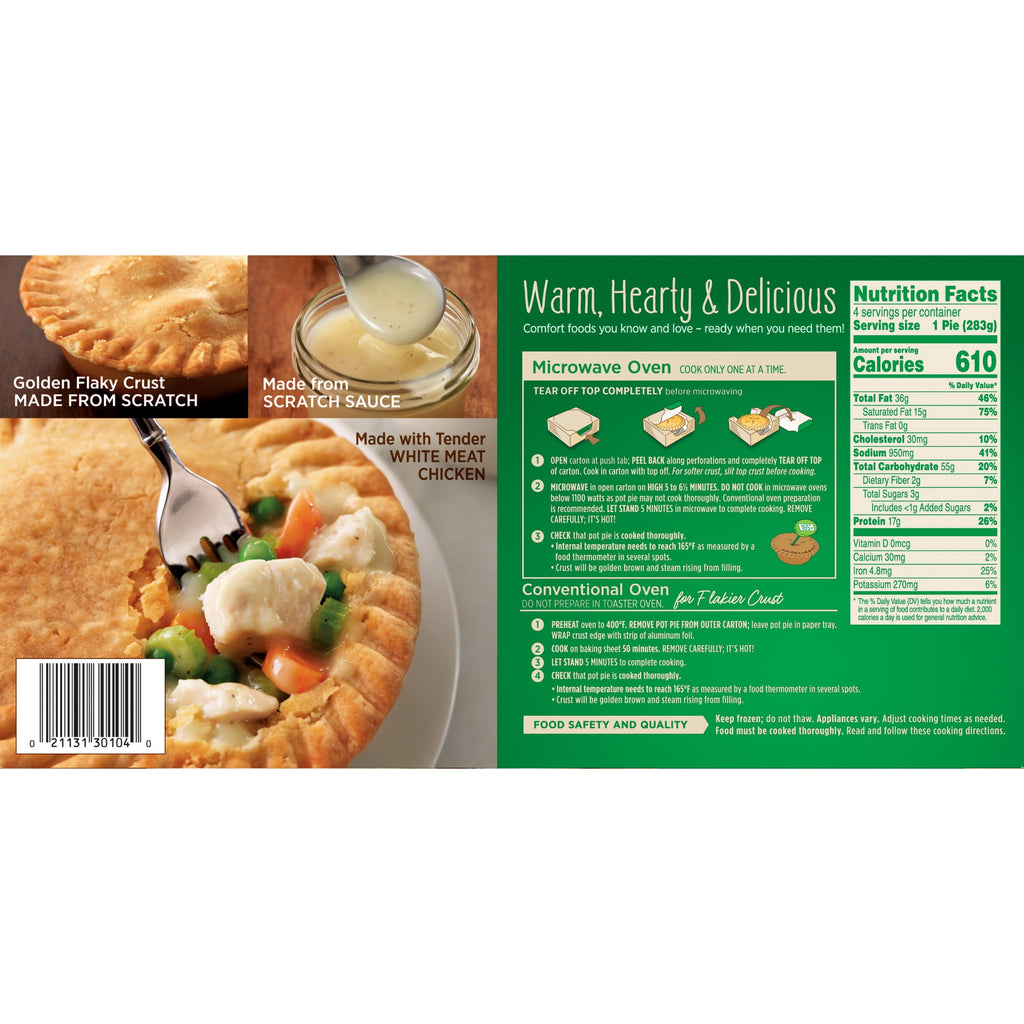 Marie Callender's Chicken Pot Pie Frozen Meal 10 Oz 4 Count