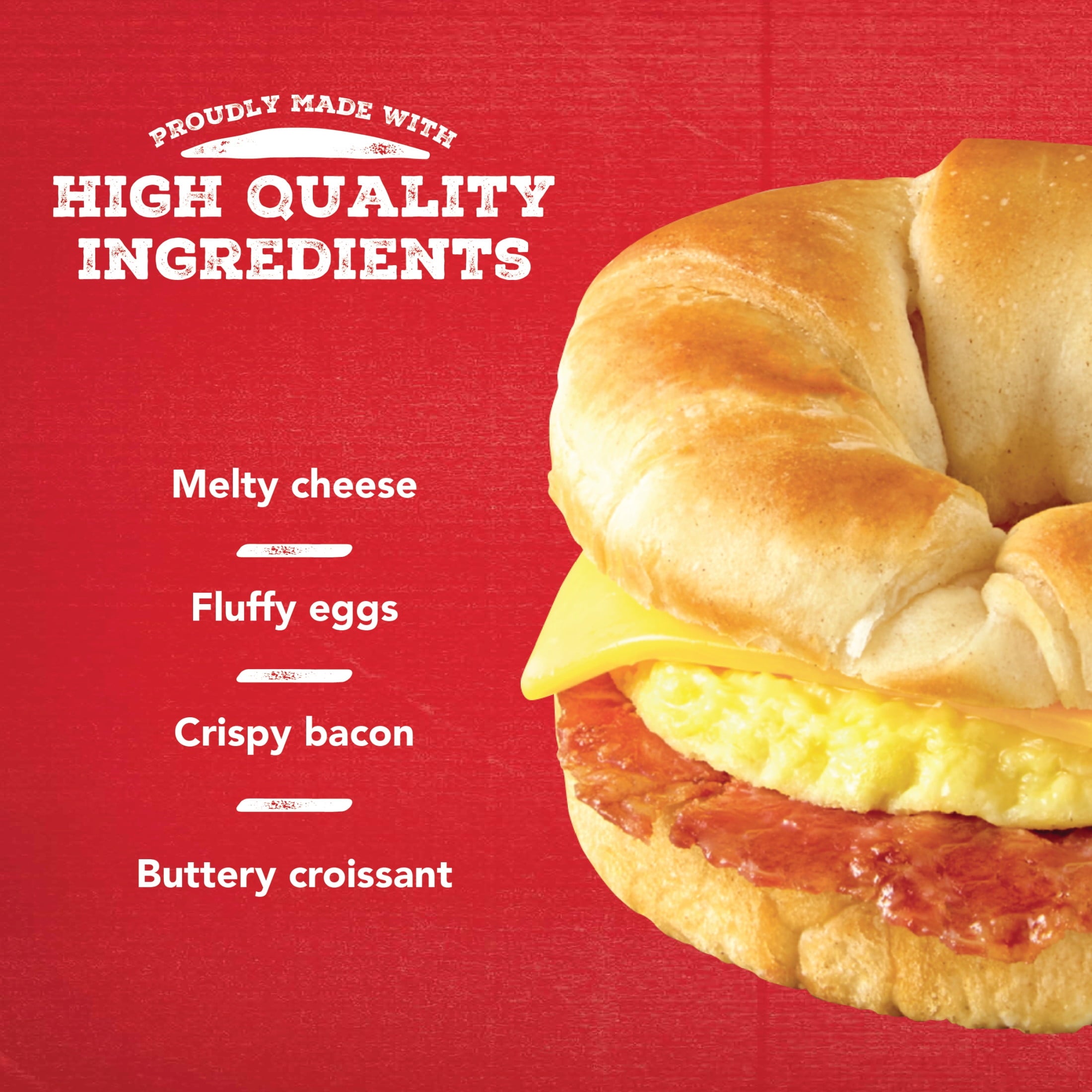 Jimmy Dean Bacon Egg & Cheese Croissant Sandwich Frozen 8 Count 28.8 Oz