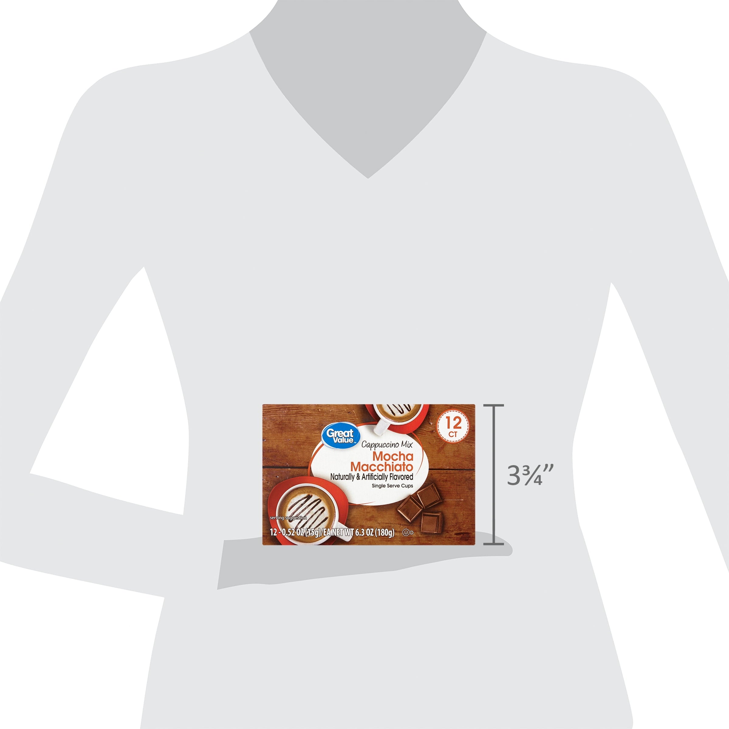 Great Value Mocha Macchiato Medium Roast Cappuccino Mix Single Serve Coffee Pods 12 Count