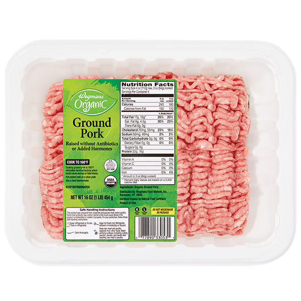 Wegmans Organic Ground Pork 1.0 lb
