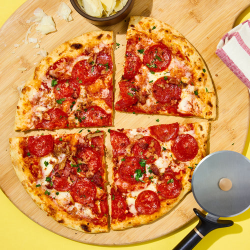Bettergoods Wood-Fired Zesty Uncured Pepperoni and Uncured Bacon Pizza 16.2 Oz Frozen