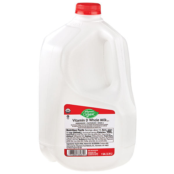 Wegmans Organic Vitamin D Whole Milk 128 fl oz