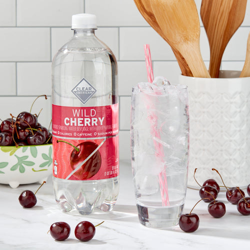 Clear American Wild Cherry Sparkling Water 33.8 fl oz Single Bottle