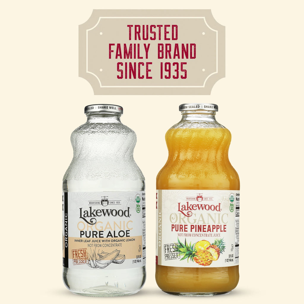 Lakewood Organic Pure Pineapple Juice Not From Concentrate 32 fl oz Bottle