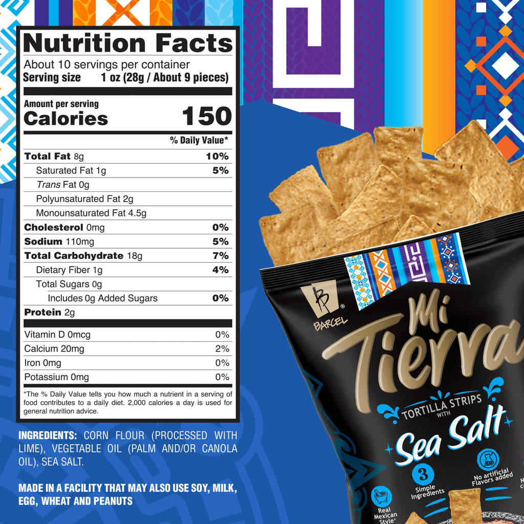 Sea Salt Tortilla Chip Strips 9.9 Oz Barcel Mi Tierra