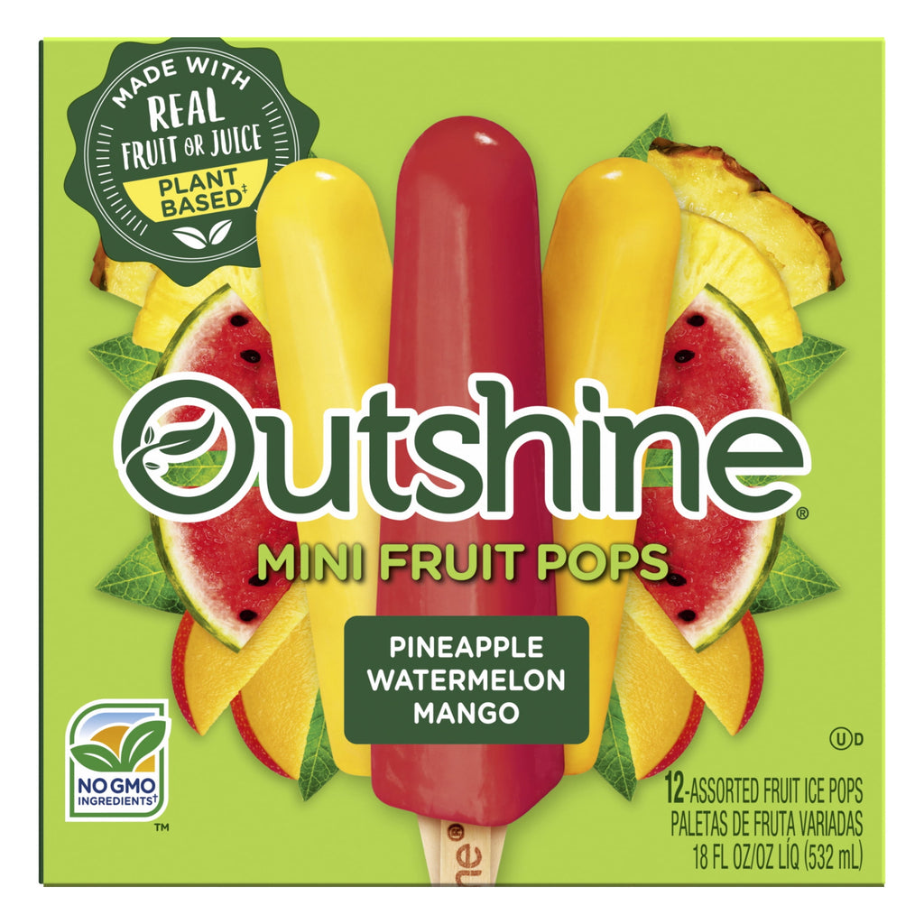 Outshine Pineapple Watermelon Mango Mini Fruit Pops 12 Count 18 Fl Oz