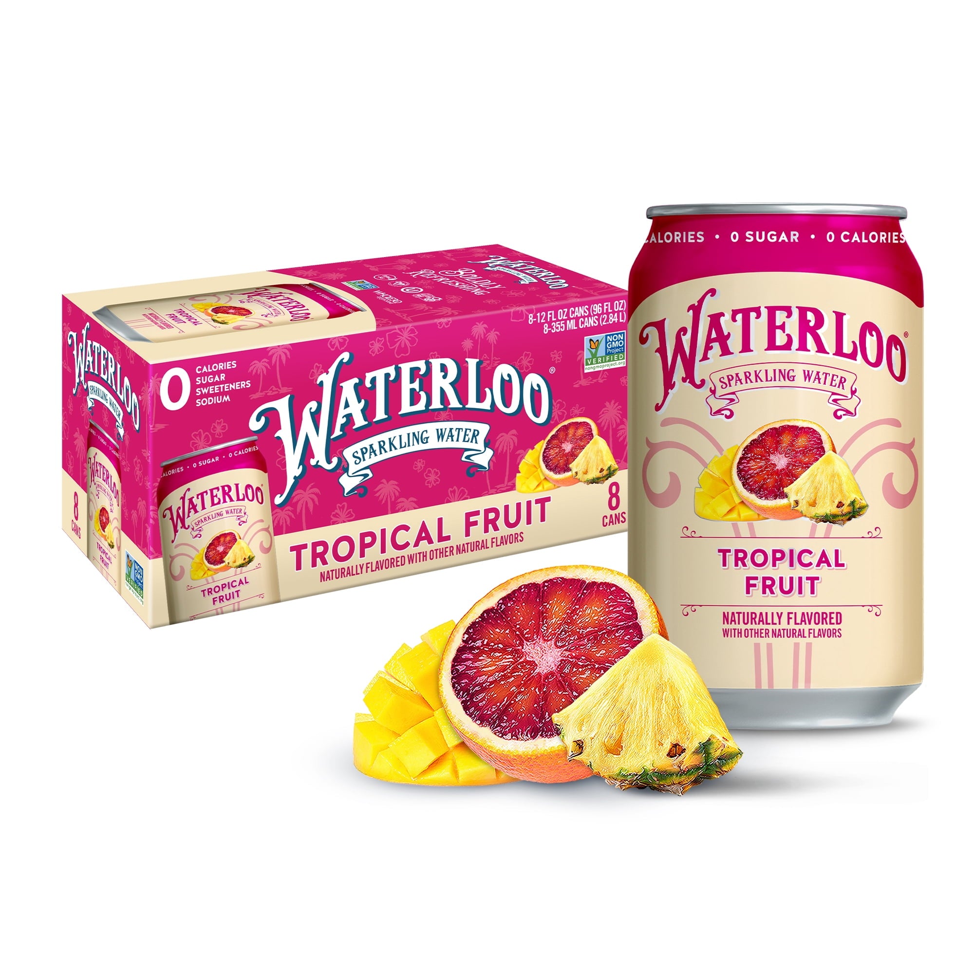Waterloo Sparkling Water Tropical Fruit 12 fl oz 8 Count