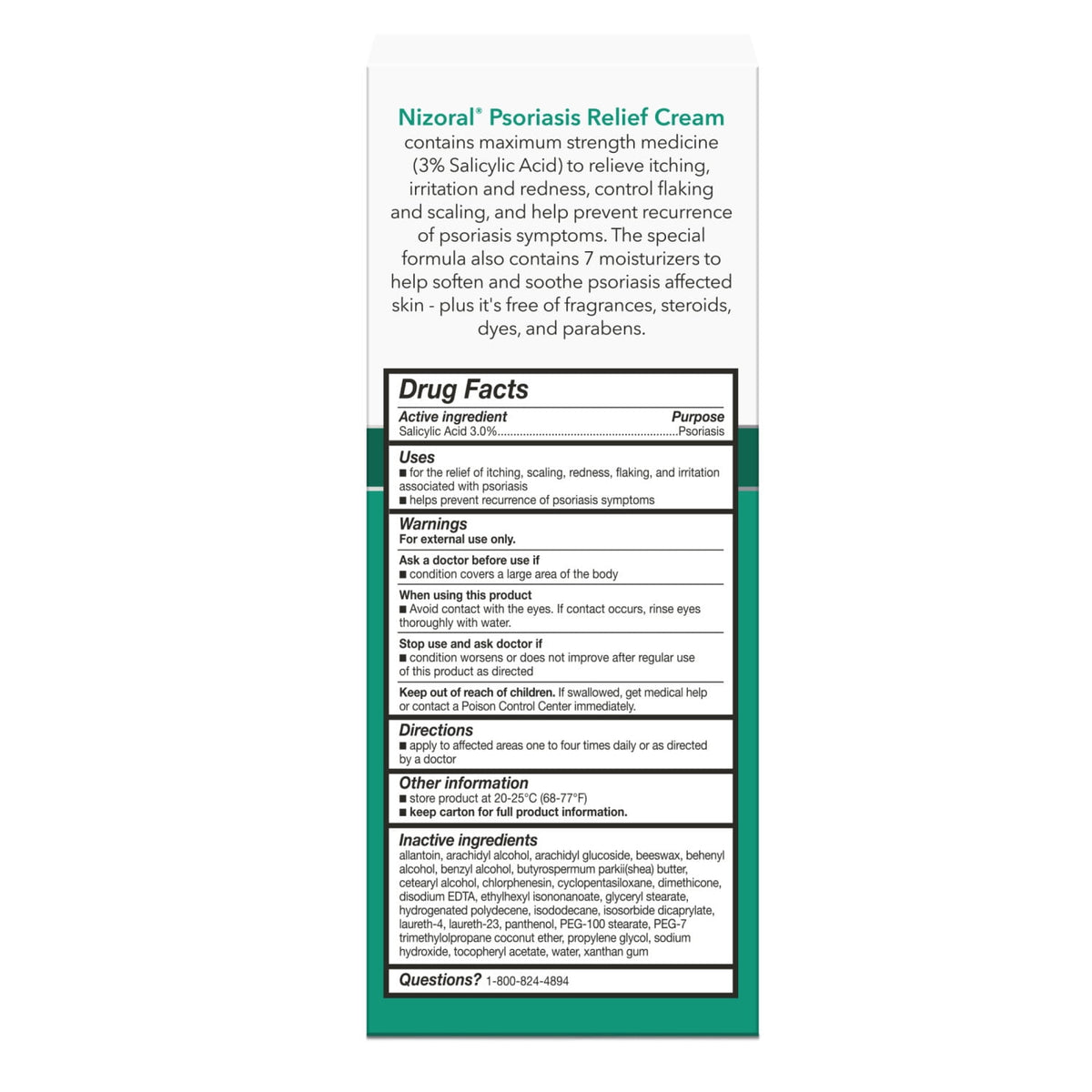Nizoral Psoriasis Relief Cream Maximum Strength 3% Salicylic Acid 4 fl oz