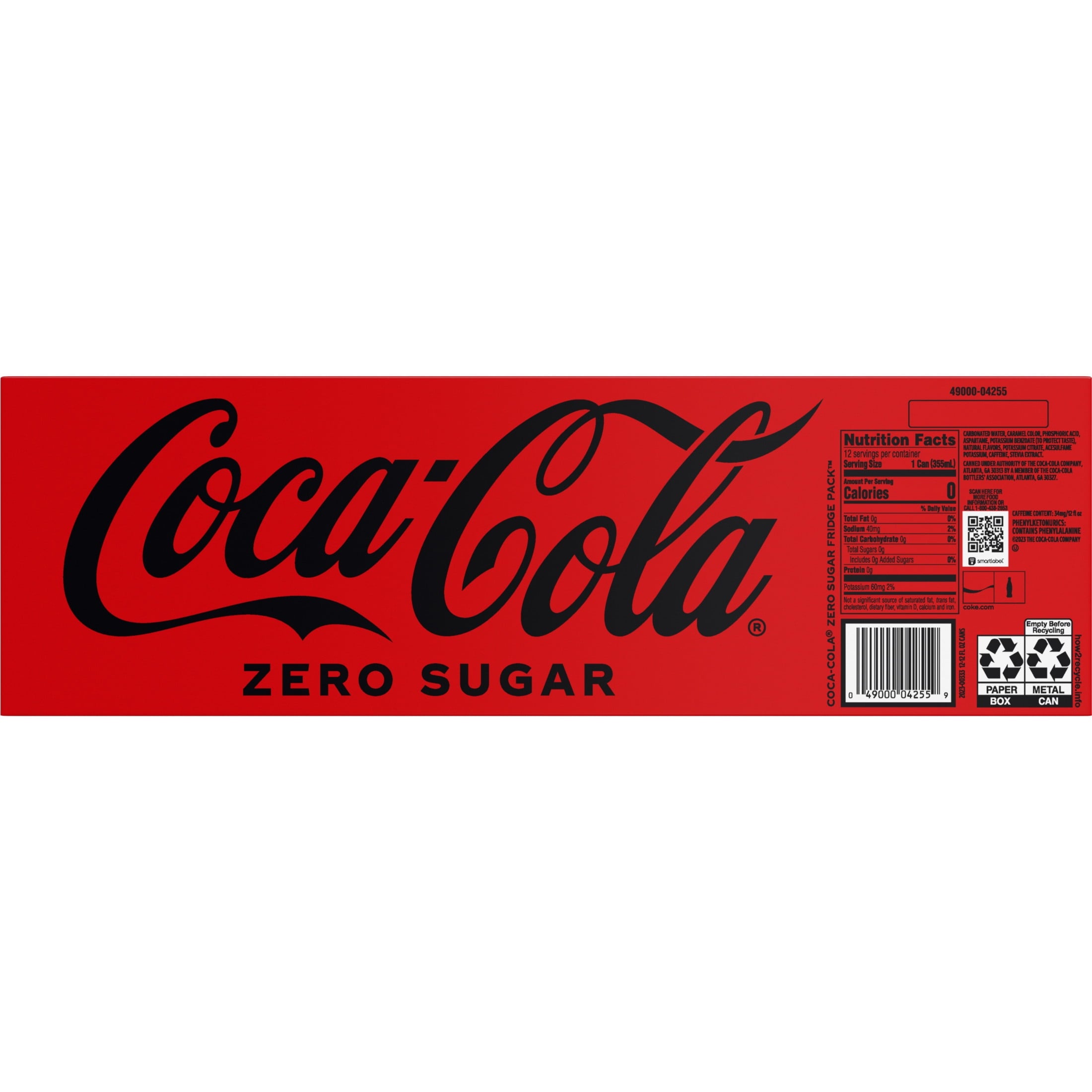 Zero Sugar Soda Pop Fridge Pack Cans 12 Fl Oz Coca-Cola