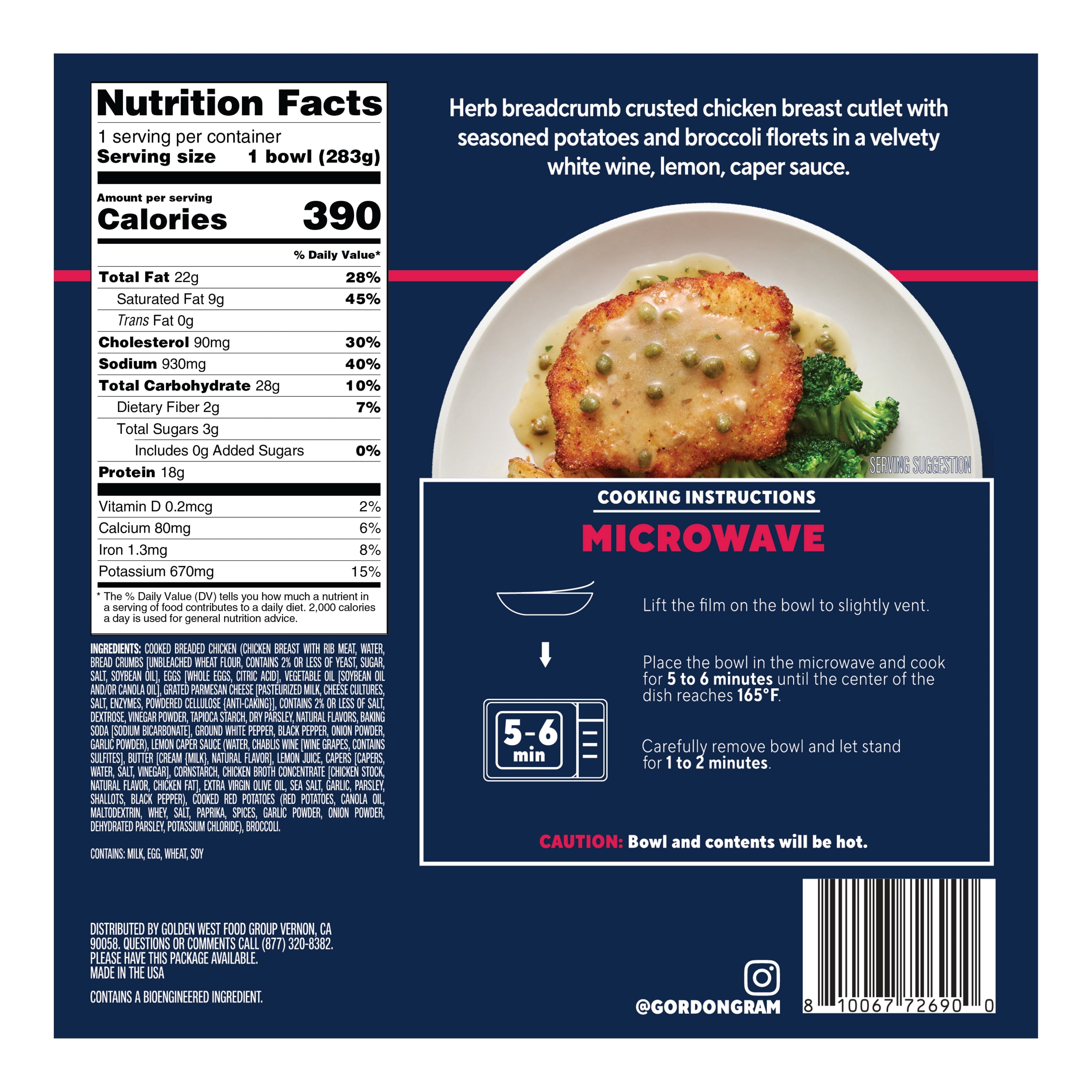 By Chef Ramsay Lemon Caper Chicken Frozen Meal 10 Oz