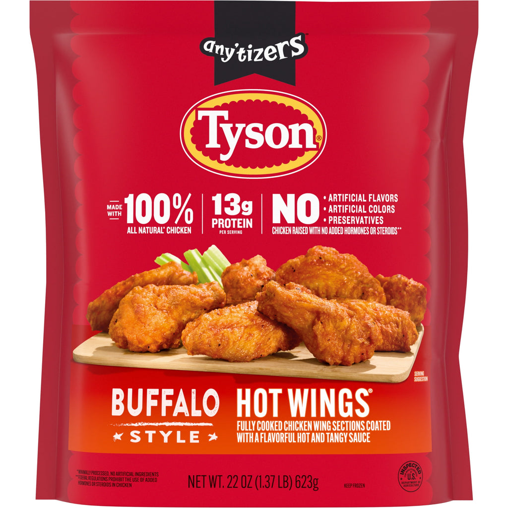 Tyson Any'tizers Buffalo Style Hot Wings Bone-in Frozen 22 Oz
